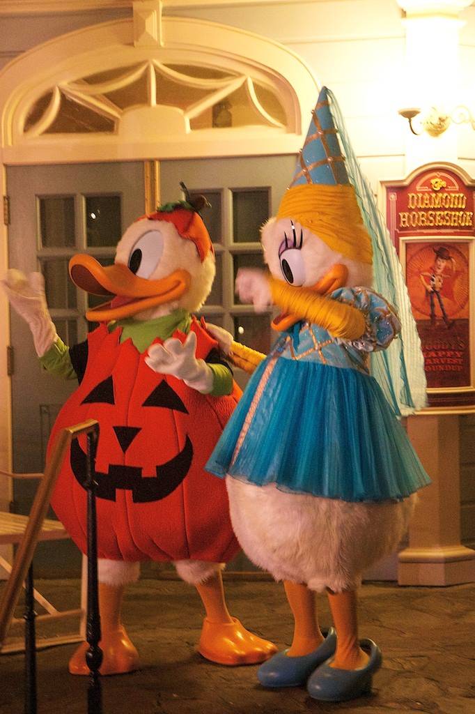 Donald and Daisy duck in full costume