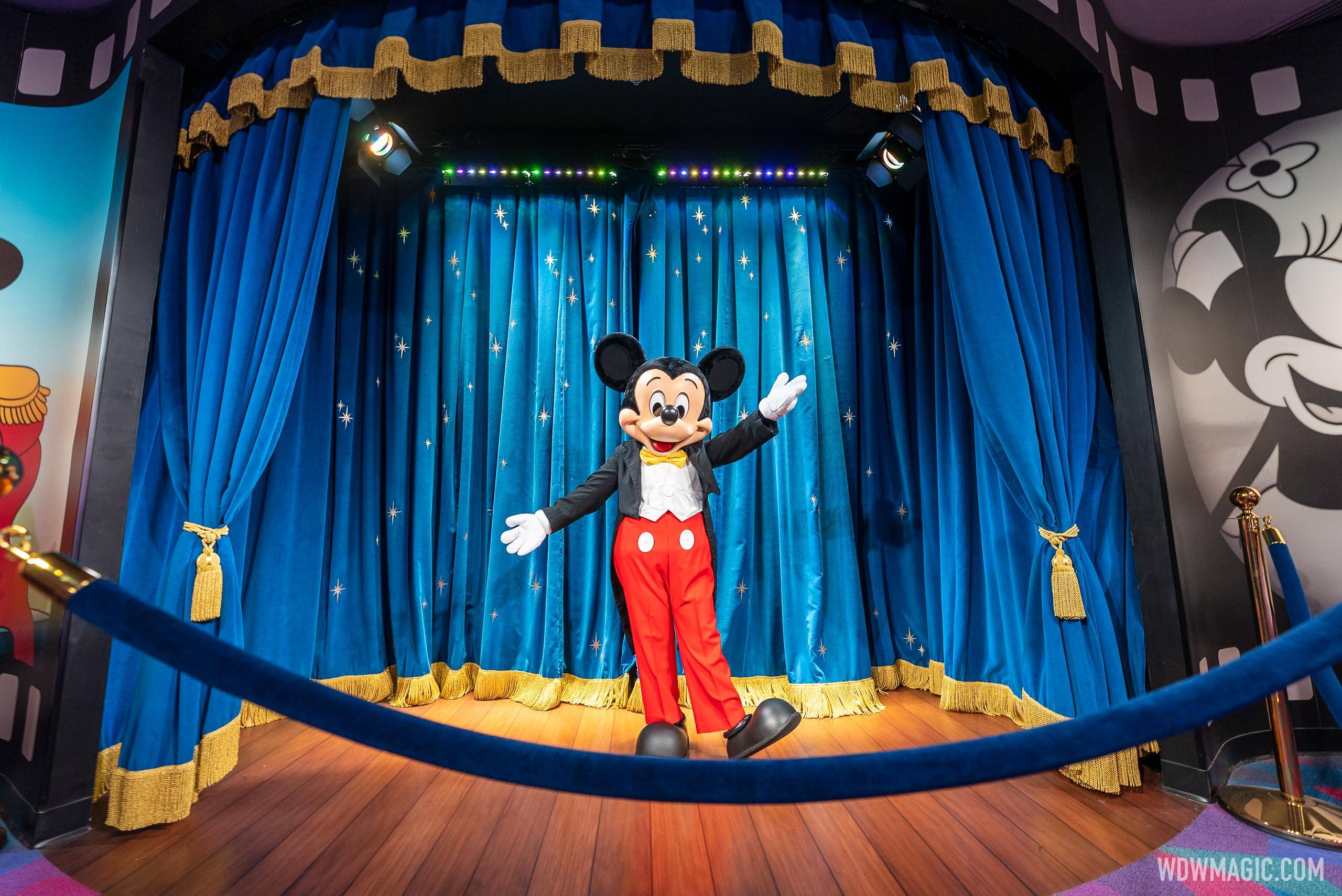 Distanced Mickey Mouse meet and greet at Imagination pavilion - February 2022