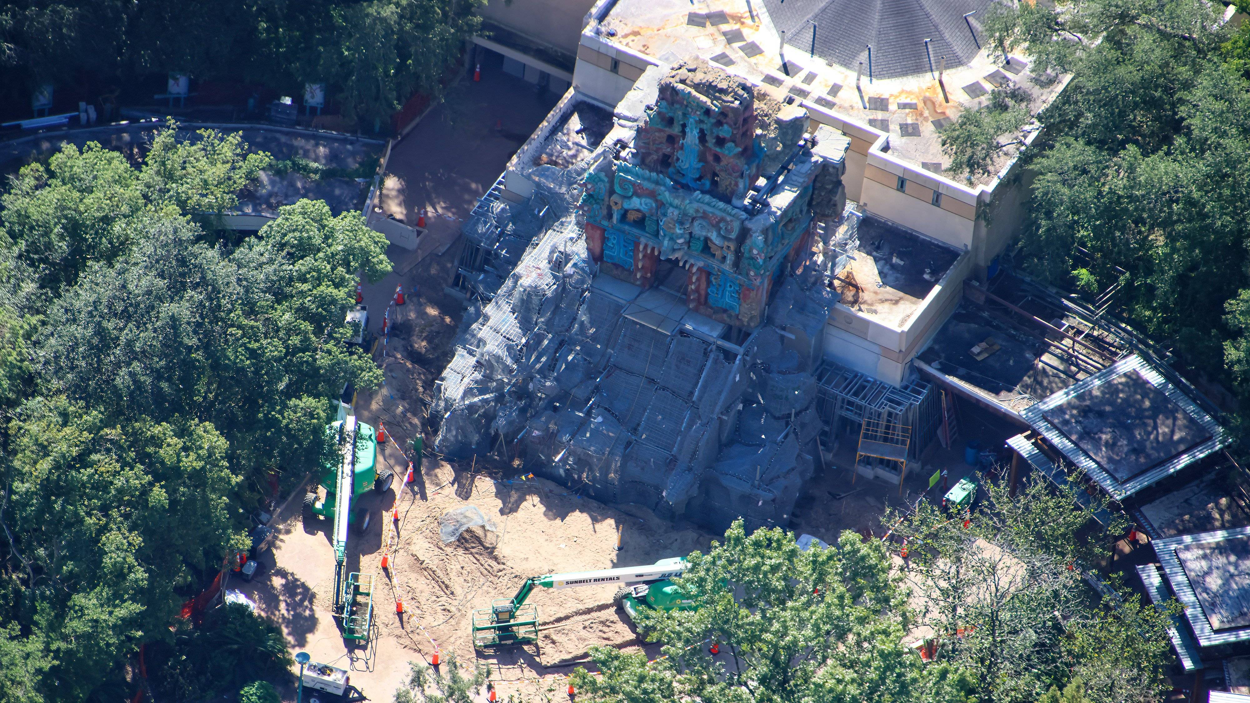 Indiana Jones Temple Facade — September Aerial Construction Photos