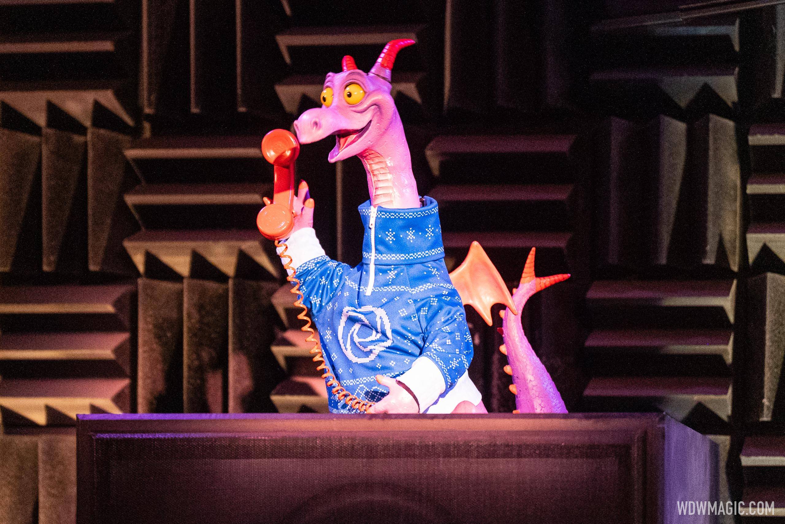 EPCOT's Figment celebrates another Disney holiday season in a seasonal sweater