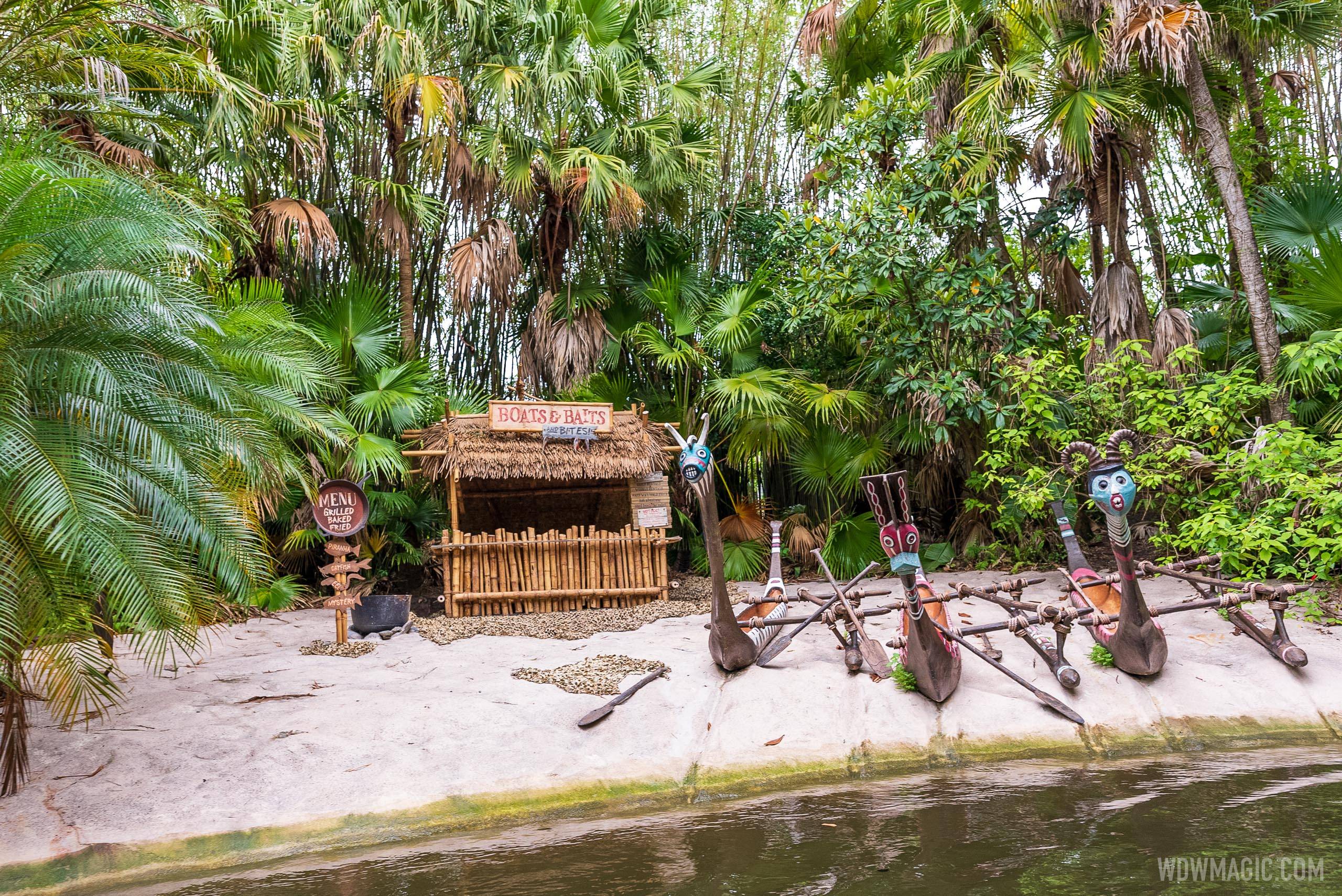 Third new scene installed at the Jungle Cruise - 'Boats and Baits - AND BITES'