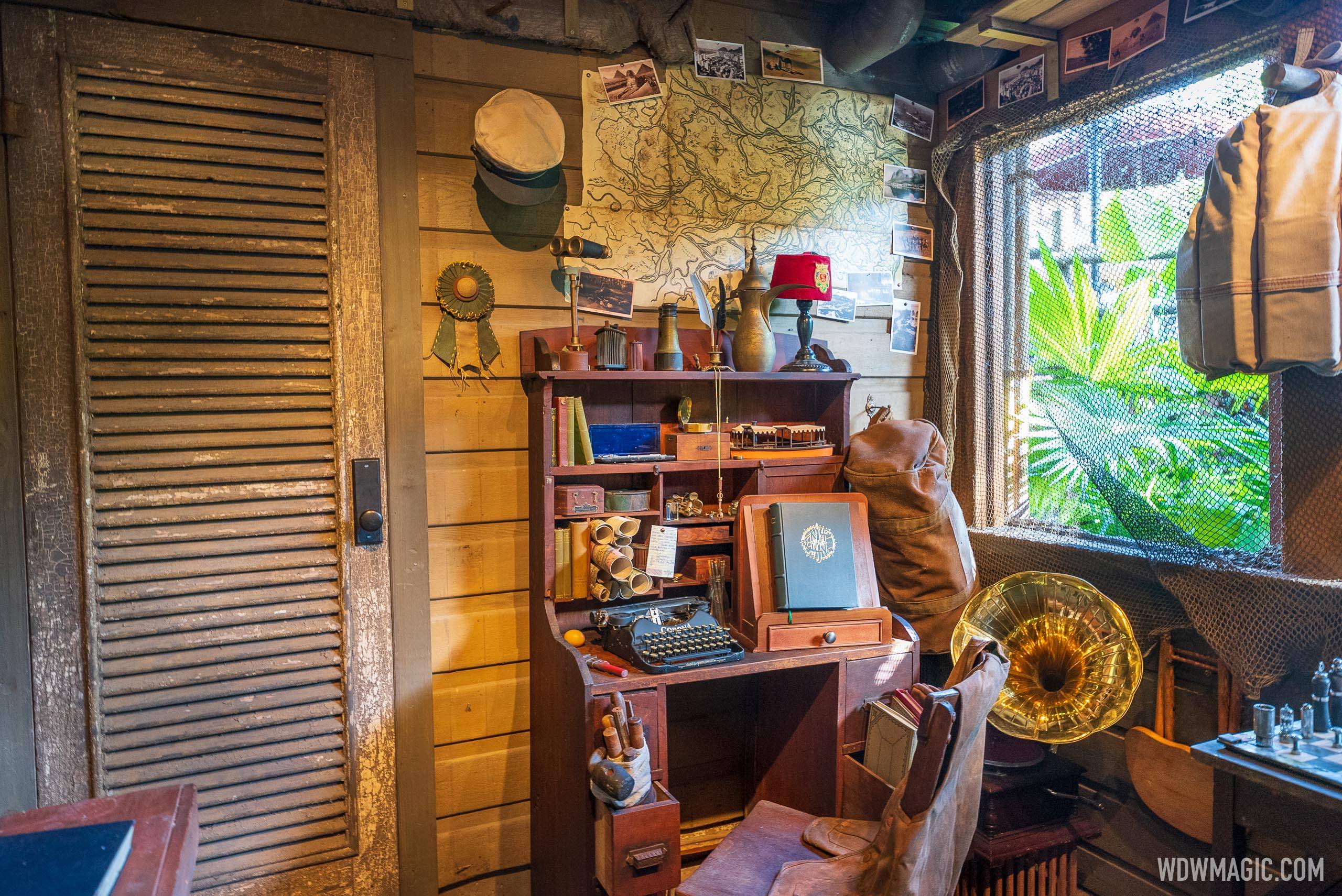 New props in the Jungle Cruise queue area office 