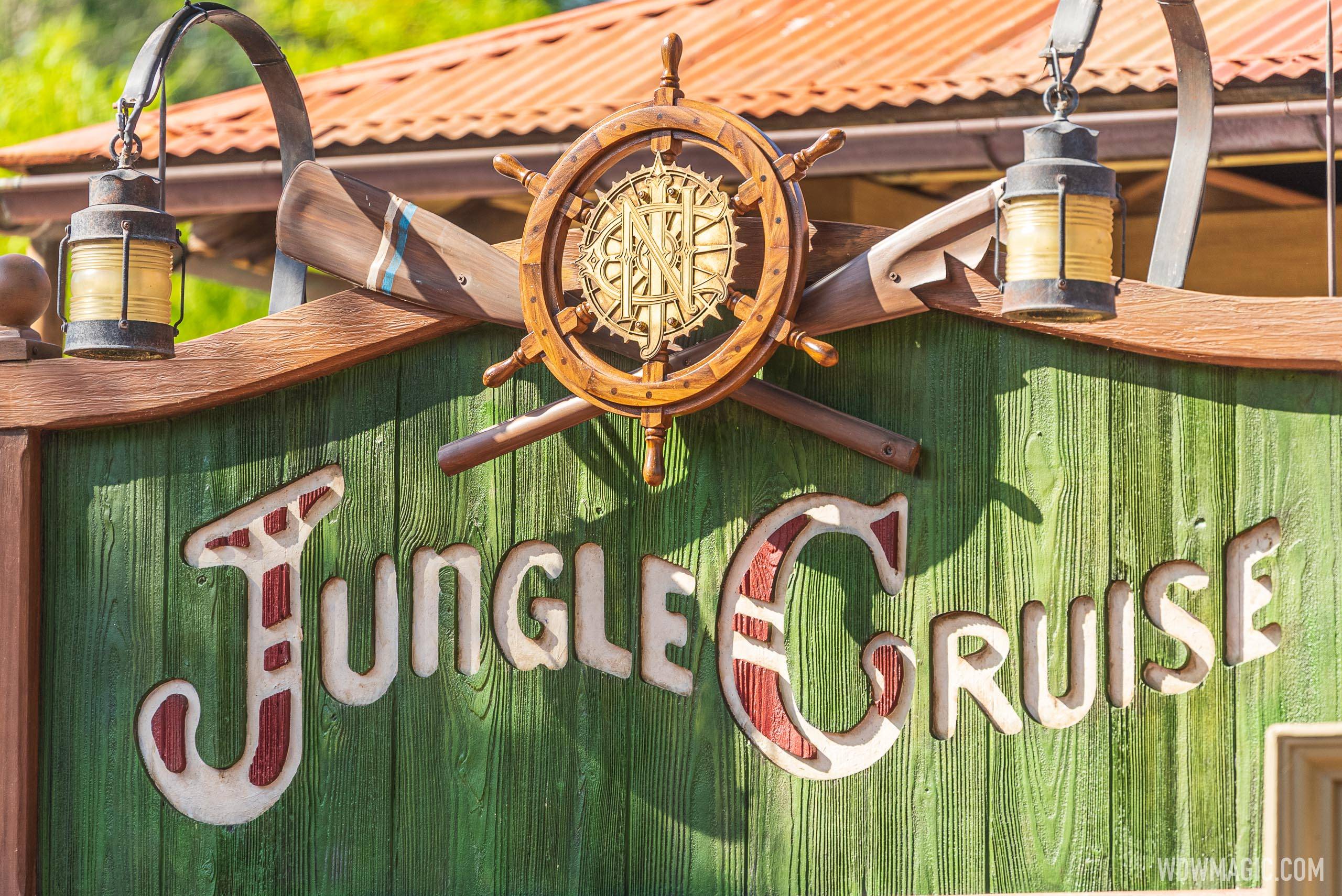 New sign at the Jungle Cruise replaces spears and masks with Jungle Navigation Co. logo