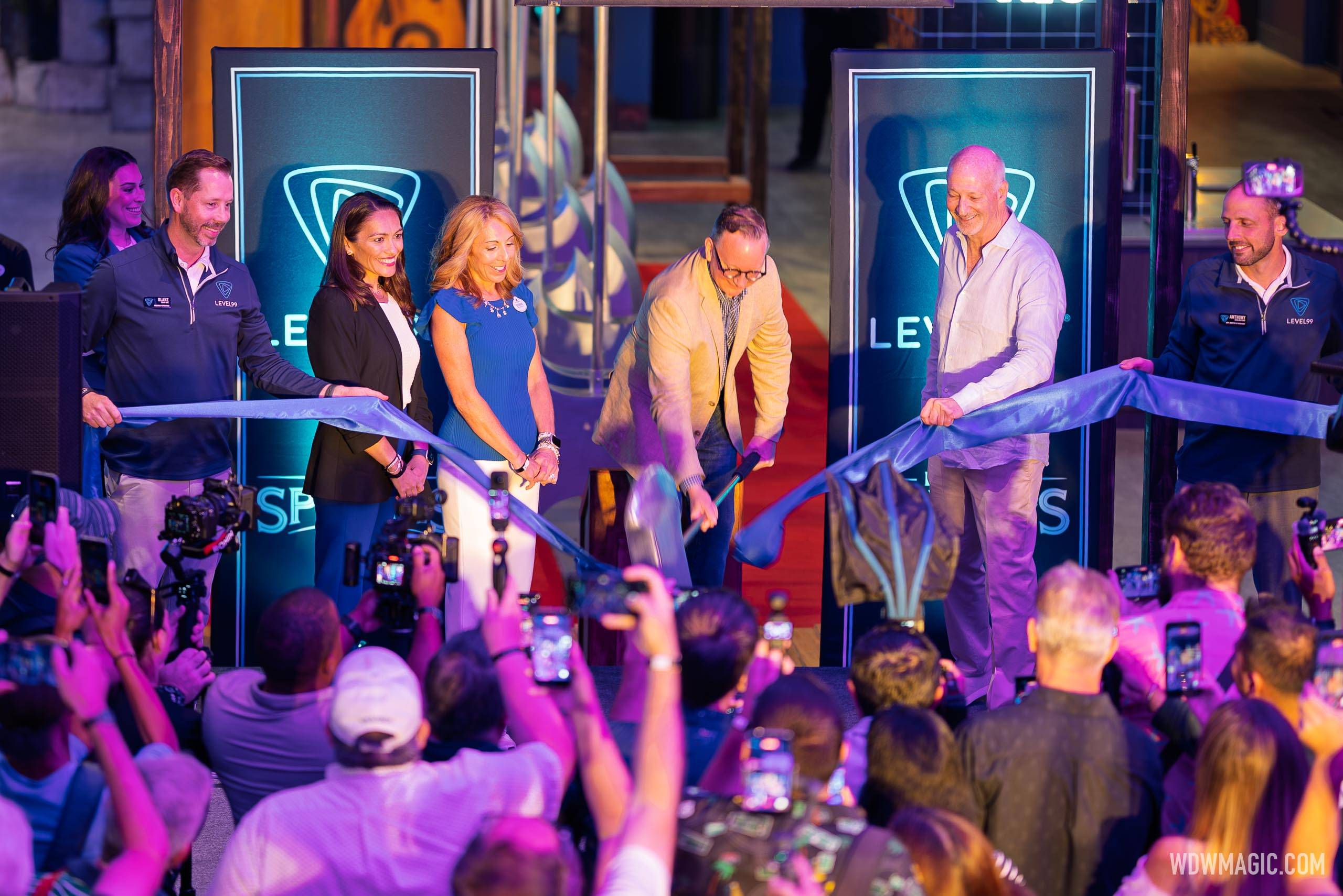 Founder and CEO Matt DuPlessie ribbon cutting at Level99 Disney Springs