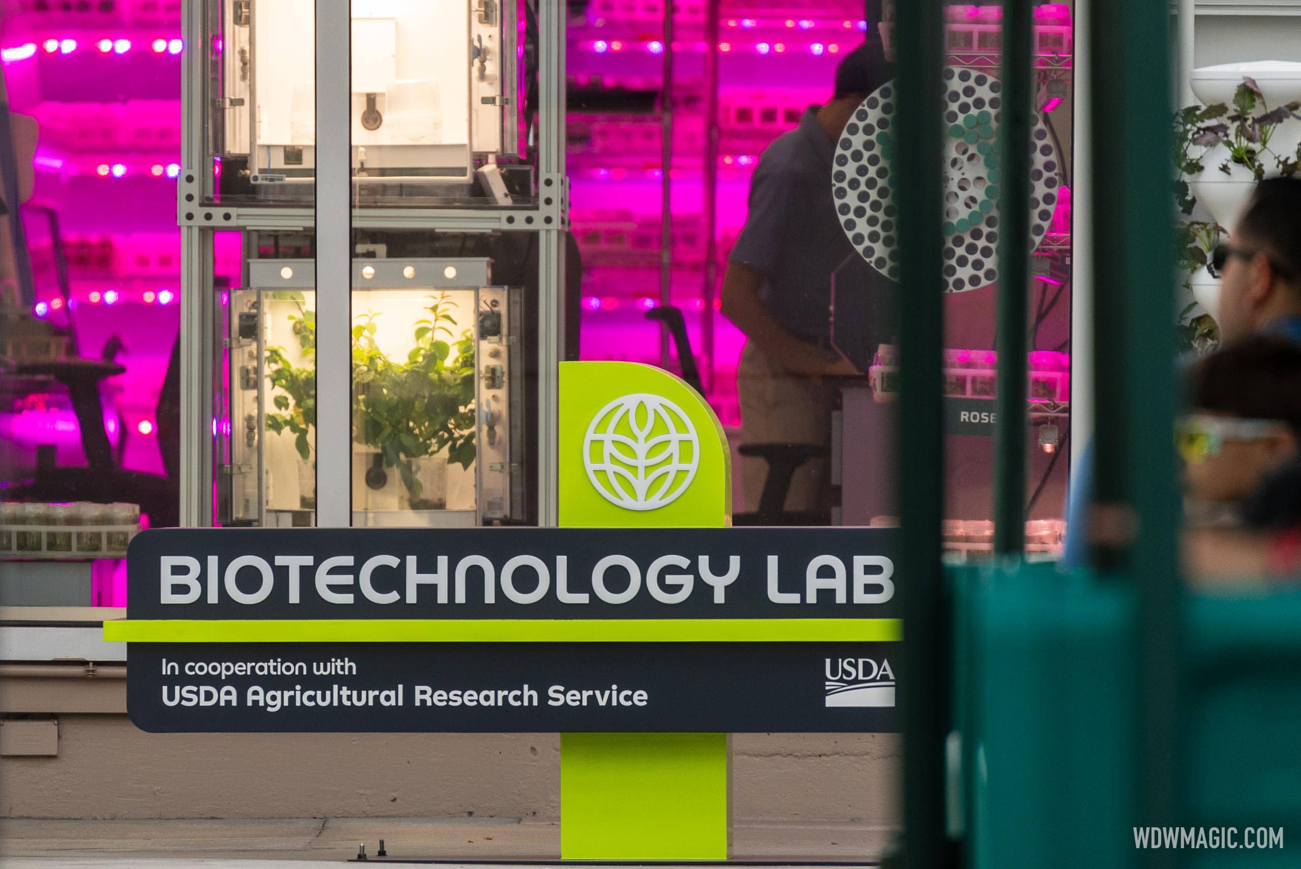 New Biotechnology Lab signage at Living with the Land