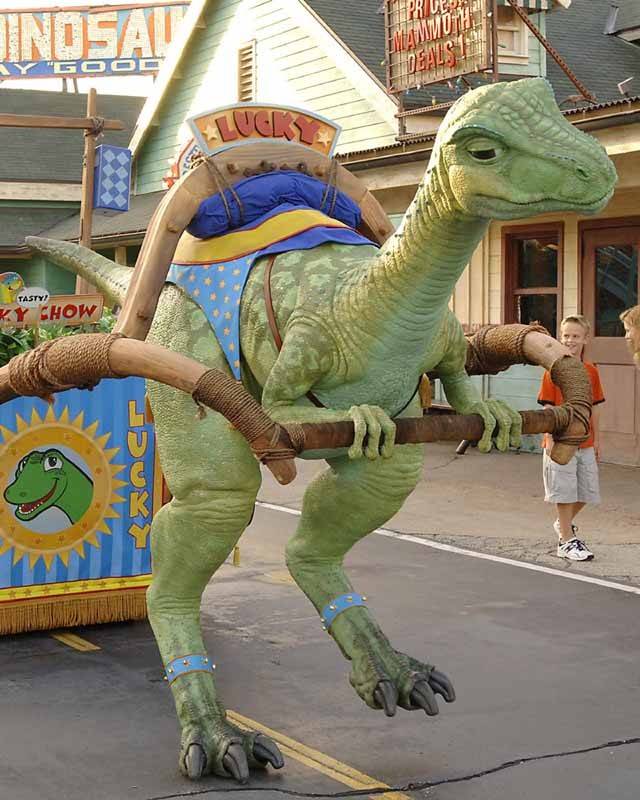 Lucky makes some test appearances in DinoLand