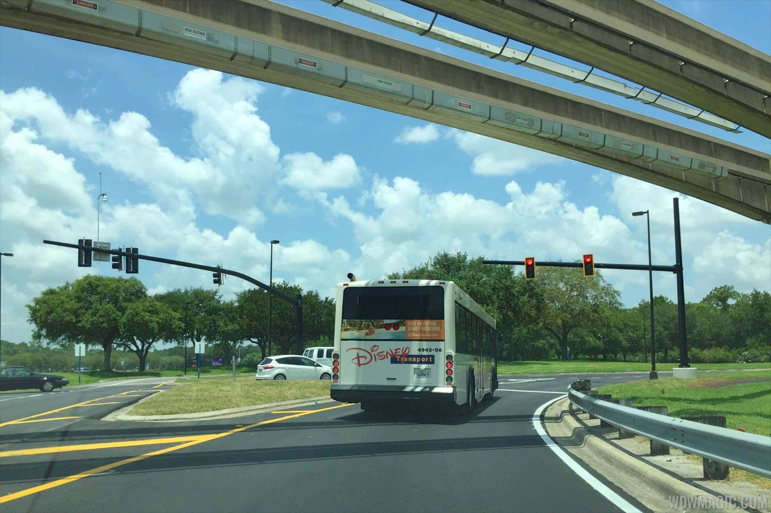 New traffic lights just north of the Magic Kingdom parking plaza at the TTC are now operational