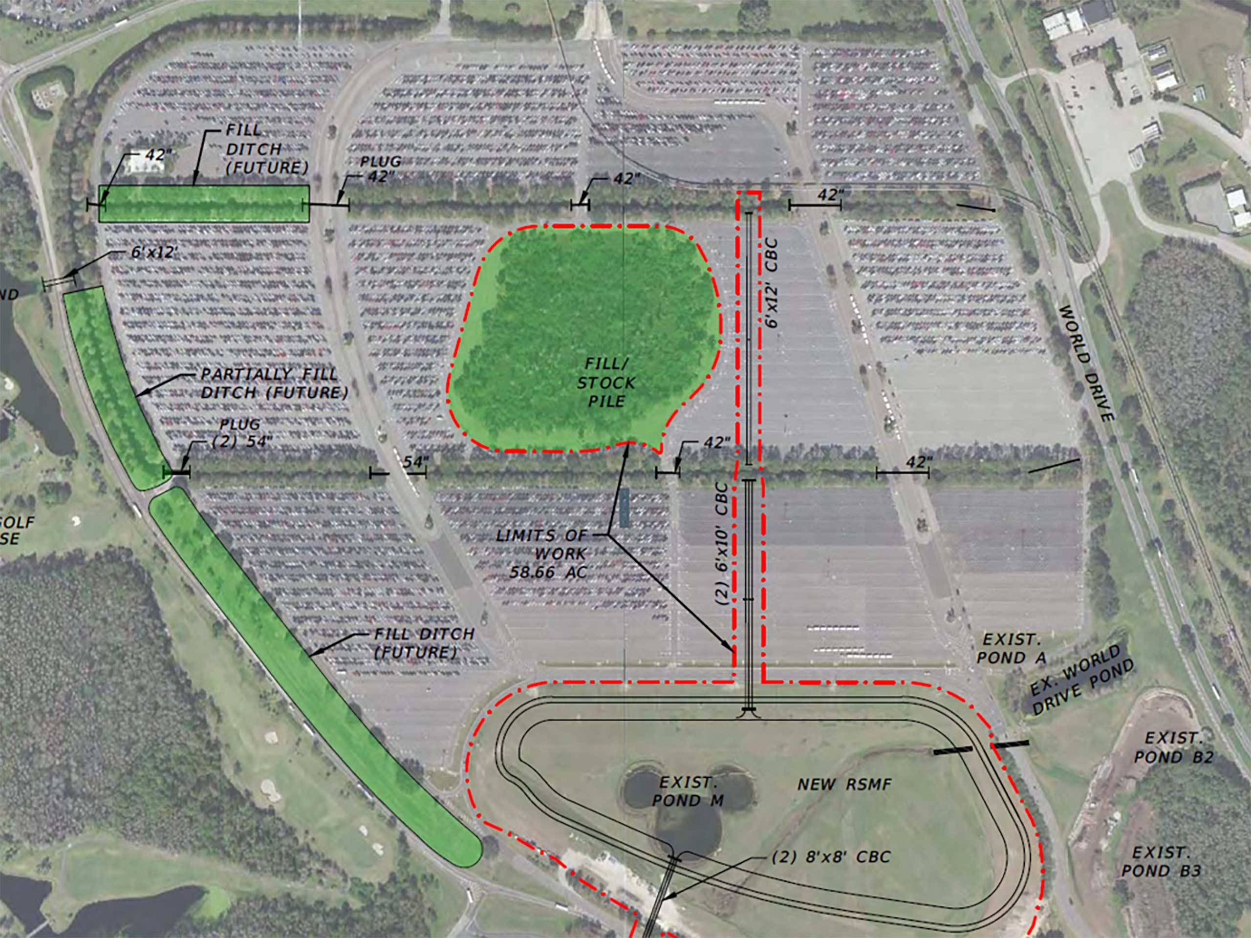 Permit filing suggests 11 acre expansion to the Magic Kingdom parking lot