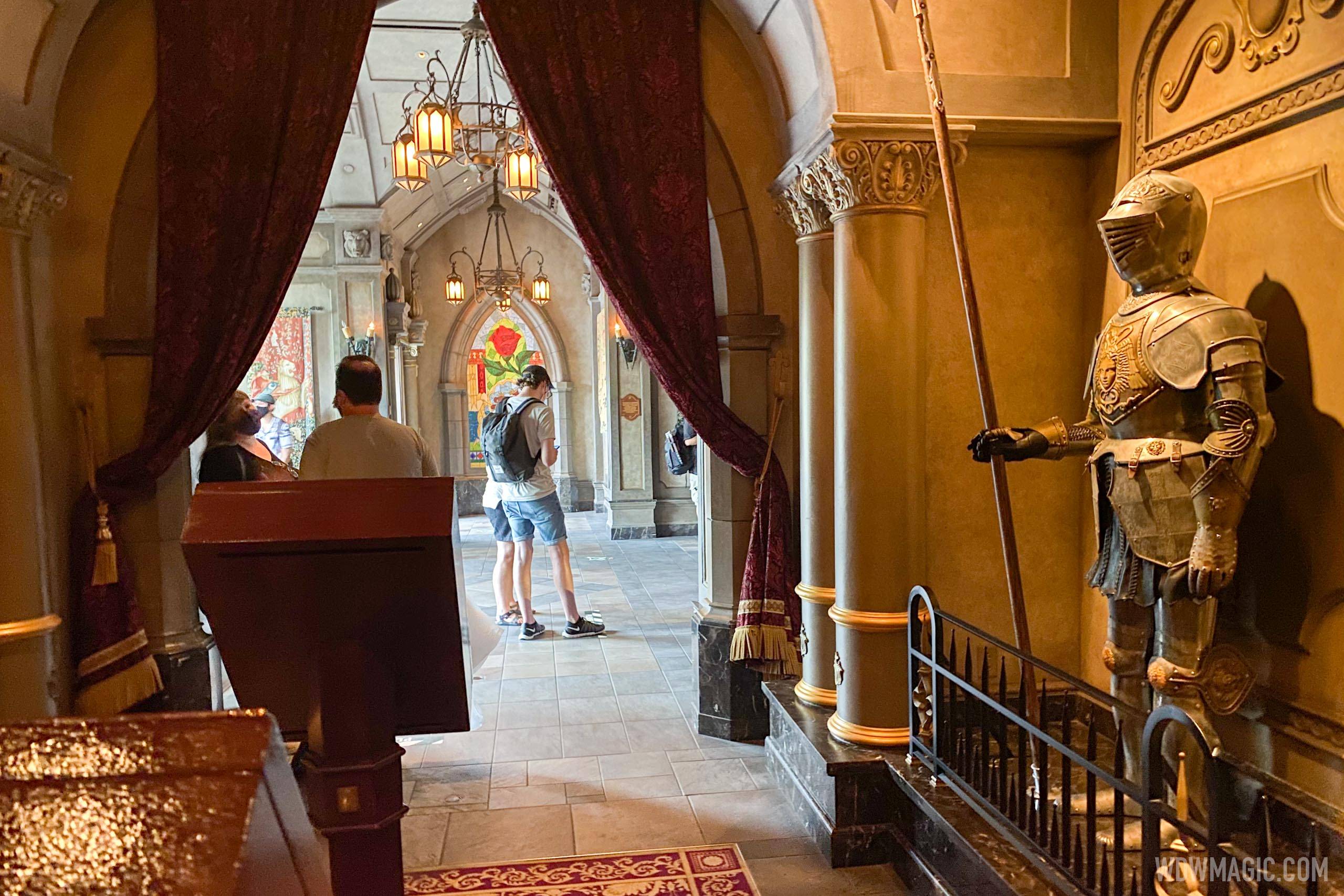 Social distancing extends inside the lobby of Be Our Guest