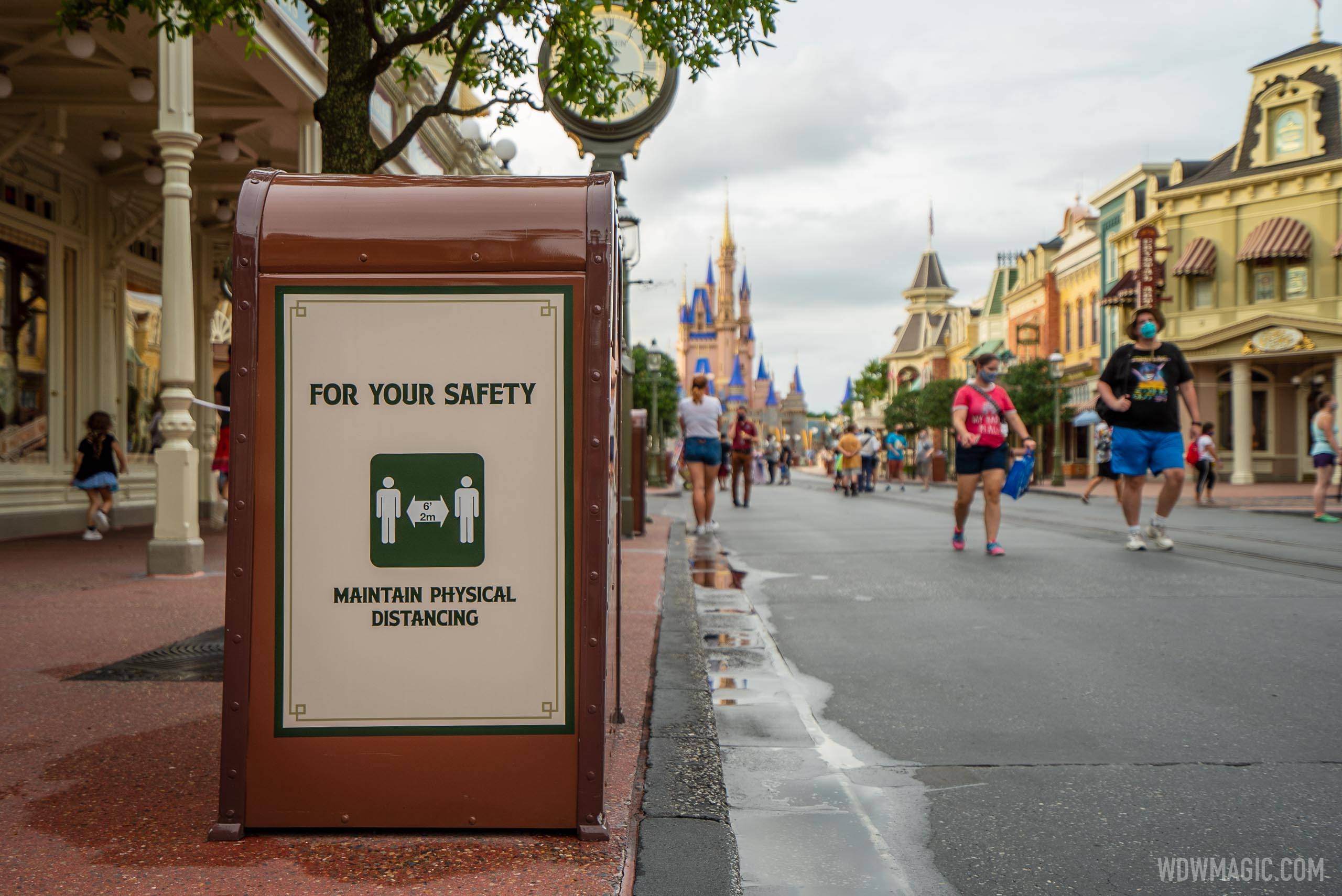 Health and Safety signage for COVID-19 at the Magic Kingdom