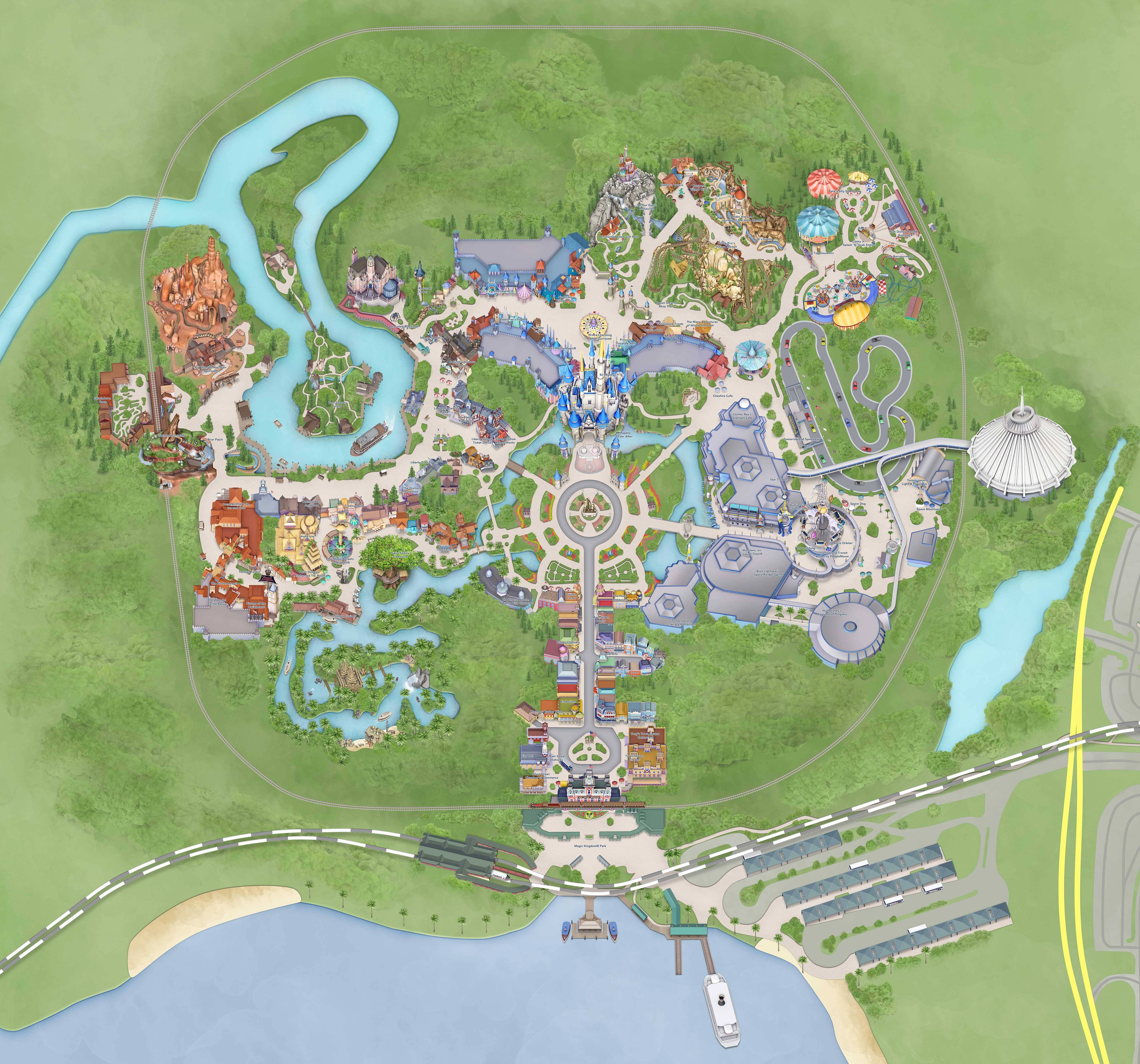 My Disney Experience map update - new look Cinderella Castle and path to Grand Floridian