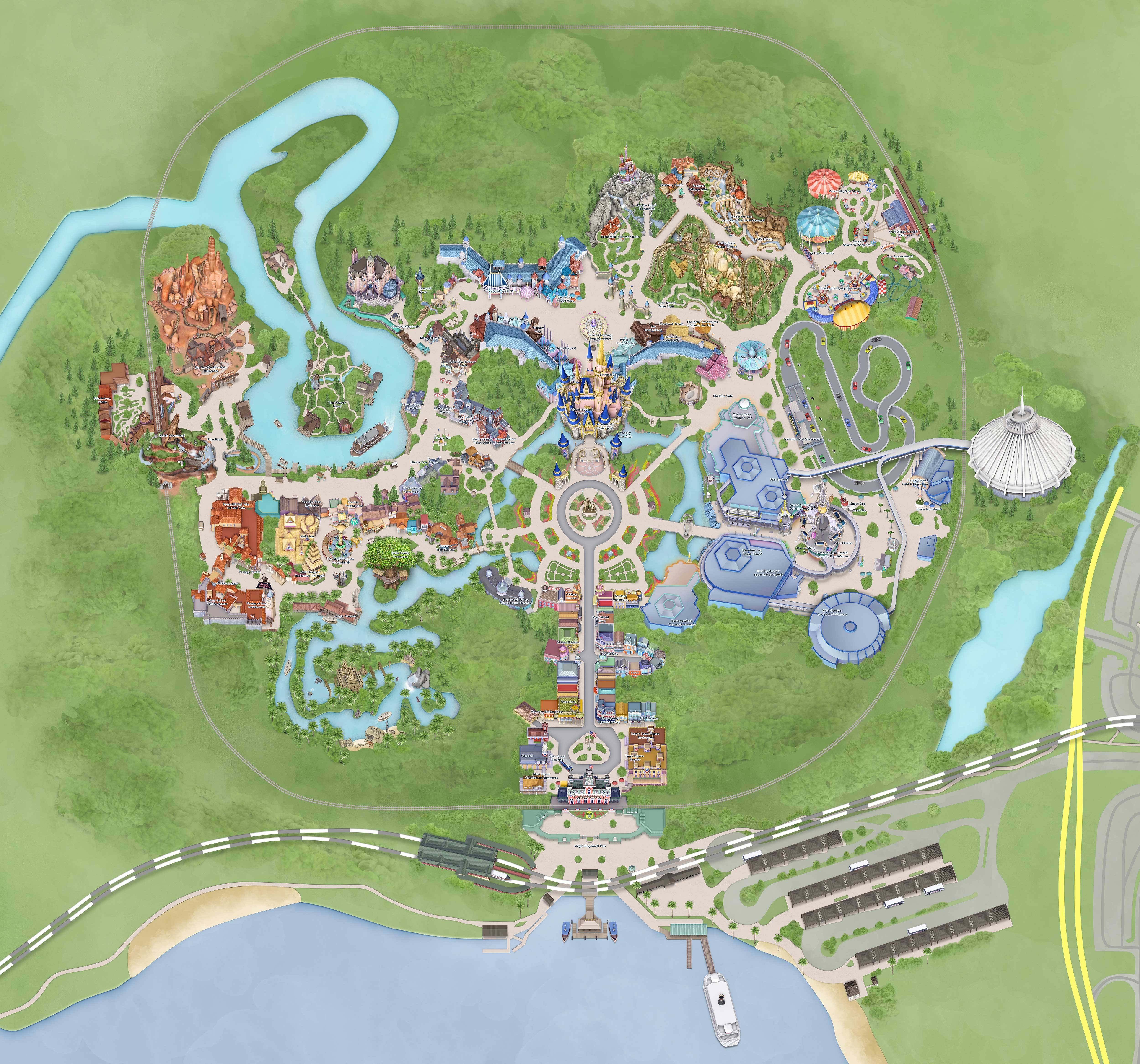 My Disney Experience map update - new look Cinderella Castle and path to Grand Floridian