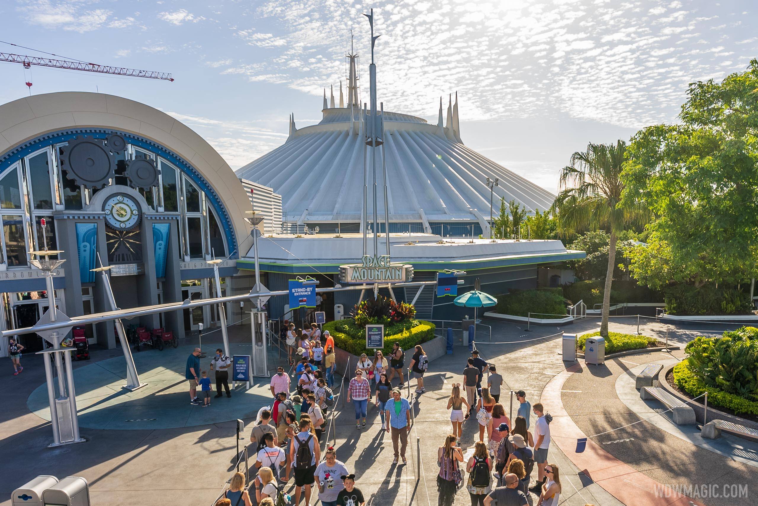 Overflow queue at Space Mountain allows guests to wait without masks