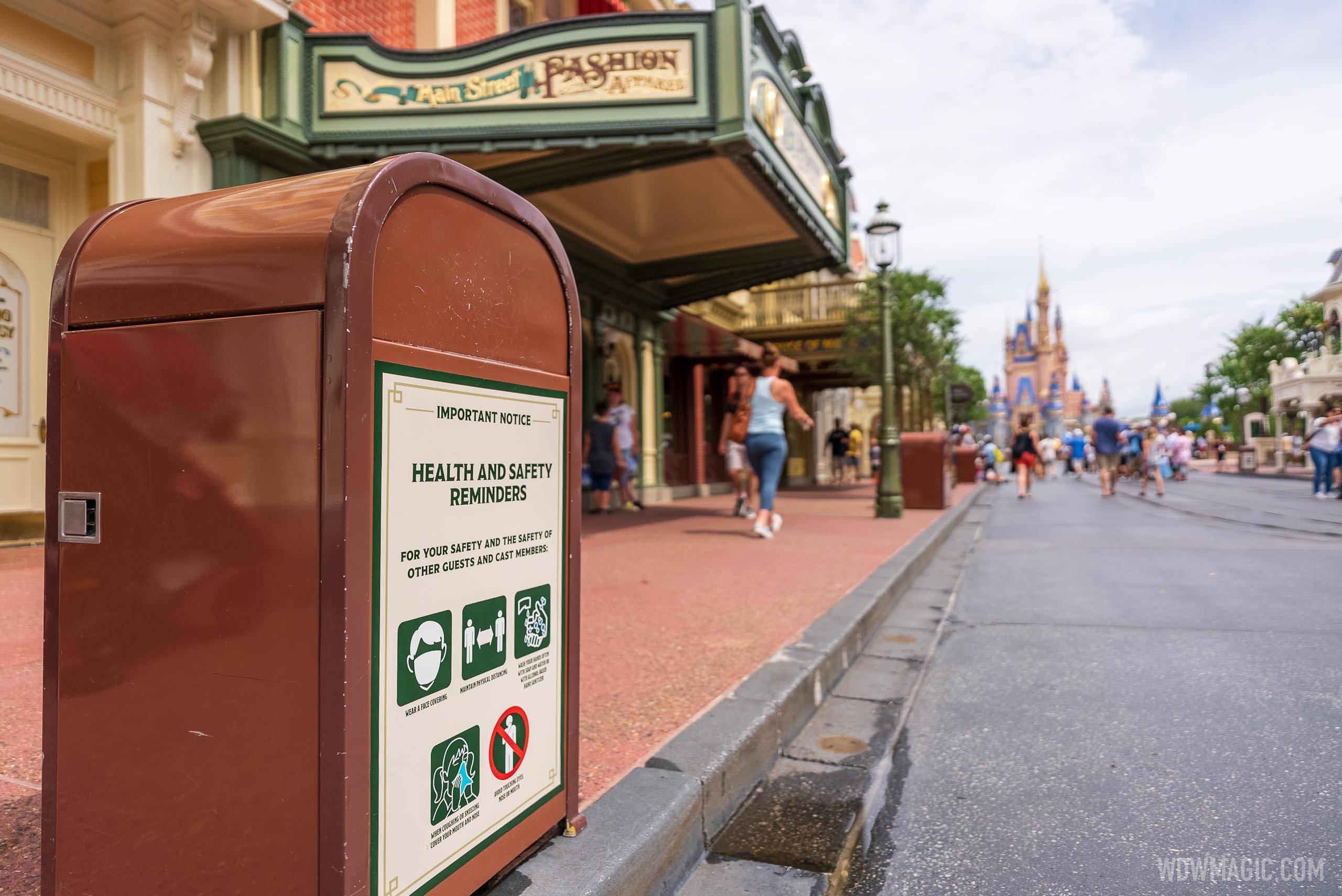 Health and safety reminders on Main Street U.S.A. just a few days ago