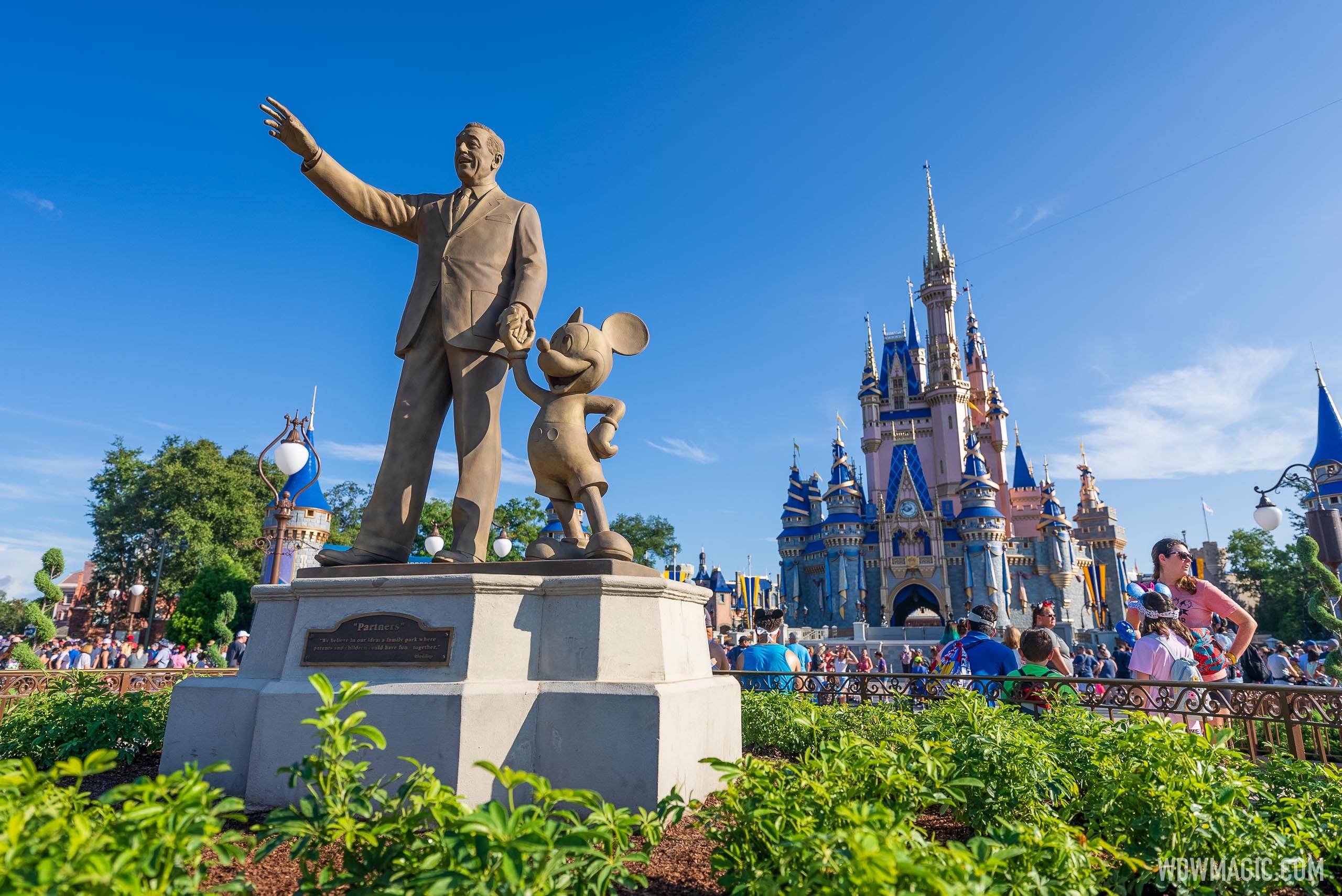 Work begins on the Partners statue at Magic Kingdom