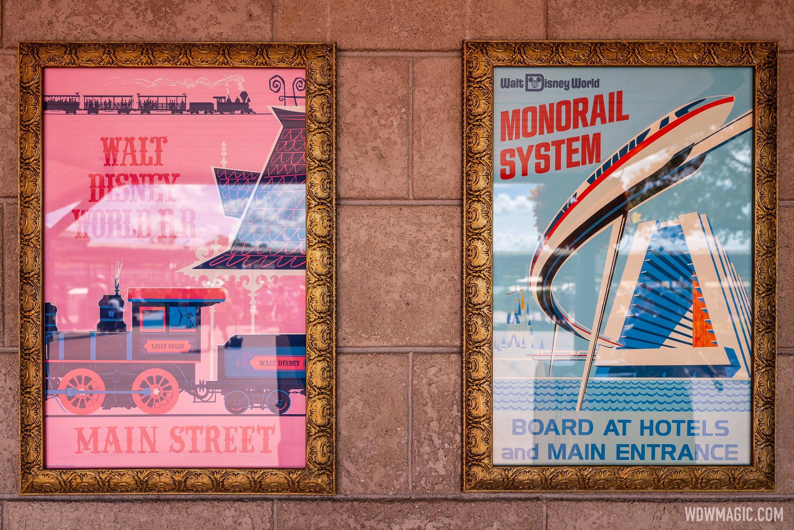 Magic Kingdom vintage attraction poster - Walt Disney World R.R. and Monorail System