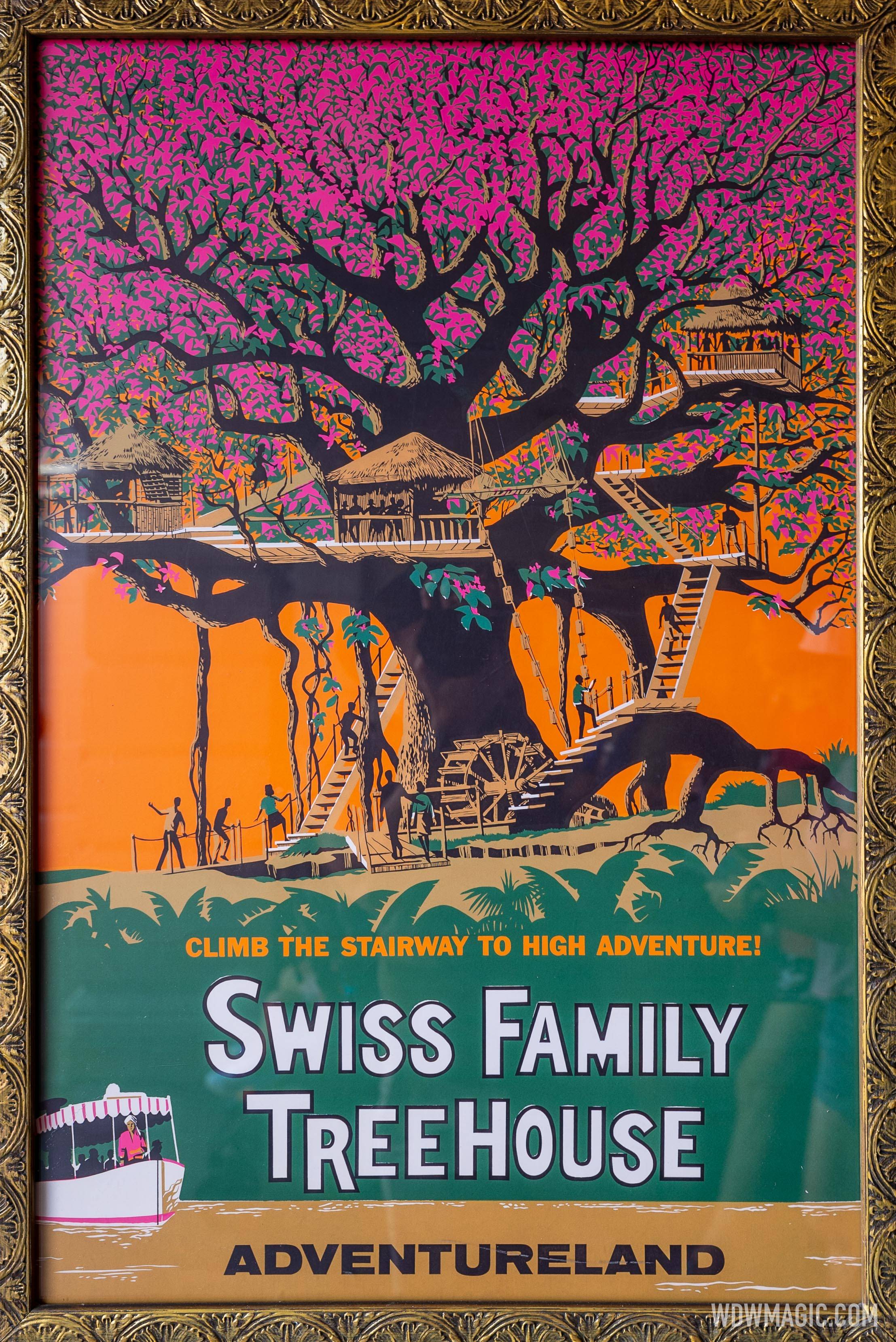 Magic Kingdom vintage attraction poster - Swiss Family Treehouse