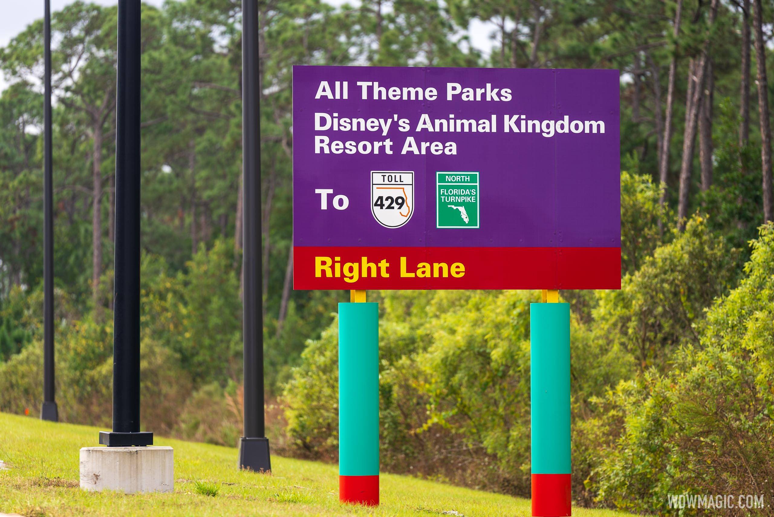 The original purple Walt Disney World road signs