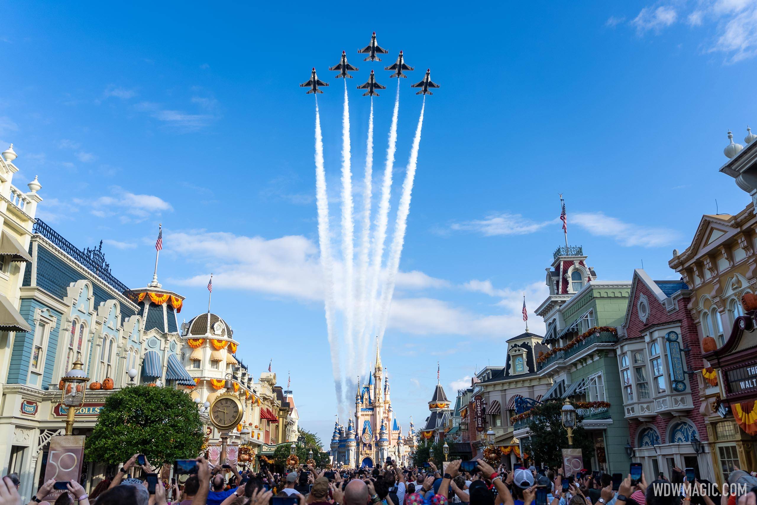 U.S. Air Force Thunderbirds fly over Walt Disney World for National Veterans and Military Families Month