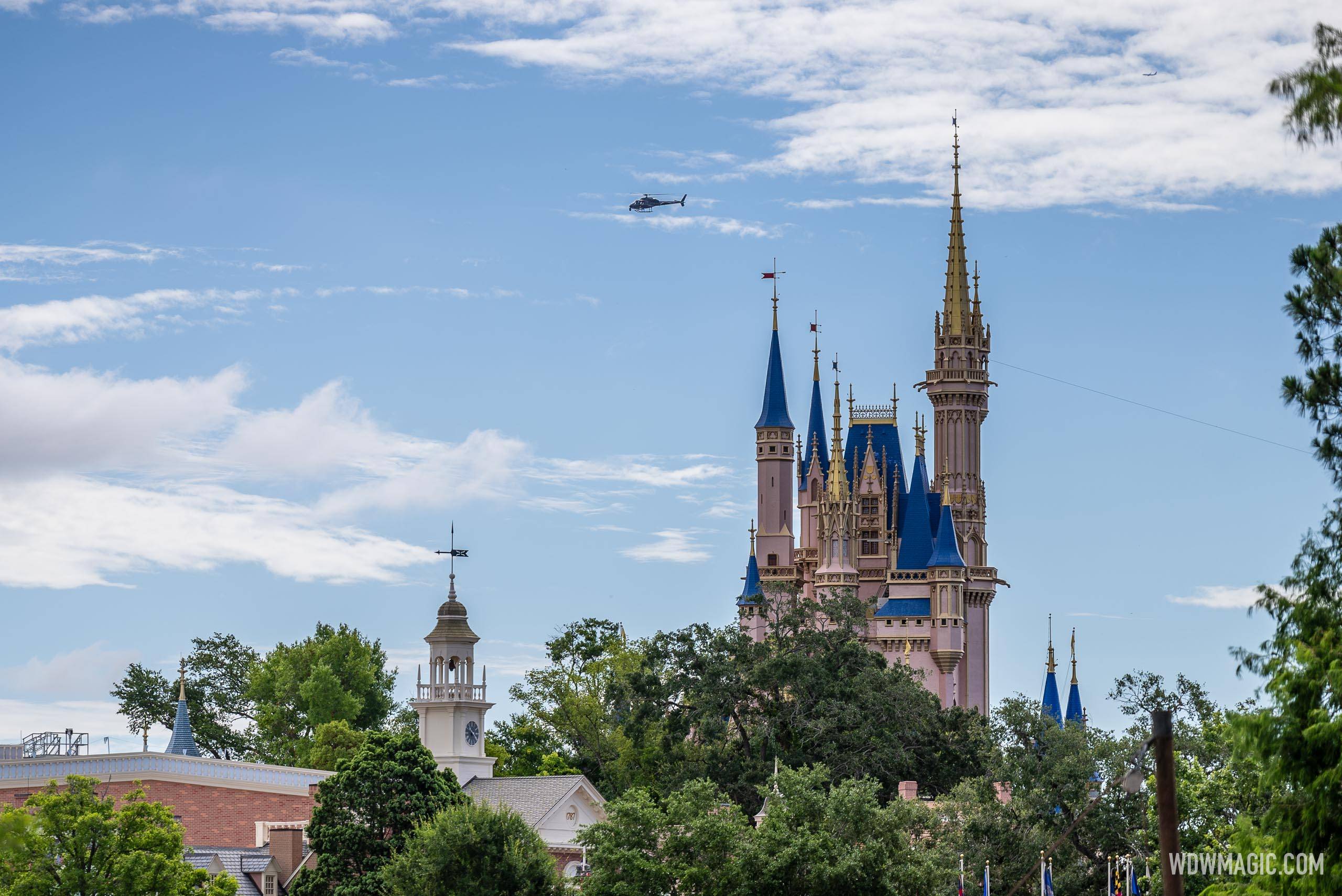 Disney Helicopter Flies Over Magic Kingdom for Promo Shoot