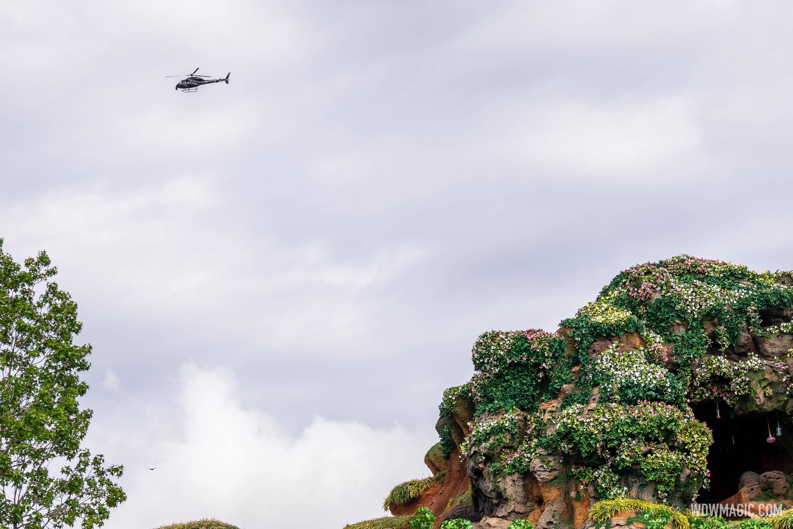 Disney Helicopter Flies Over Magic Kingdom for Promo Shoot