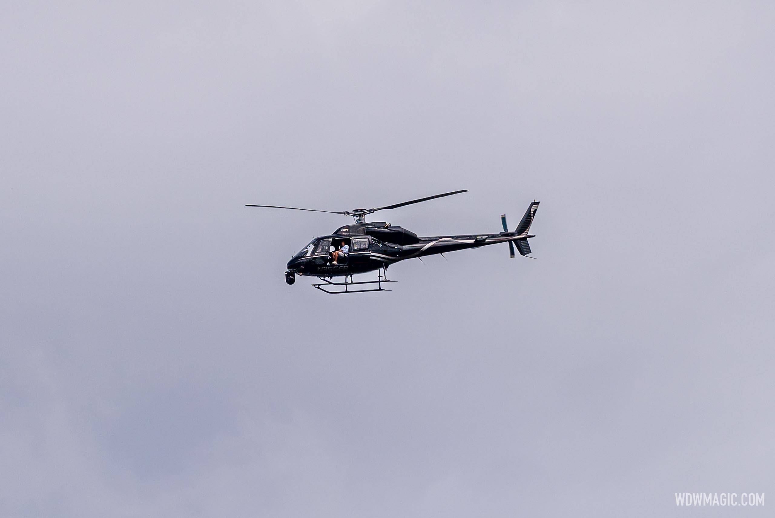 Disney Helicopter Flies Over Magic Kingdom for Promo Shoot