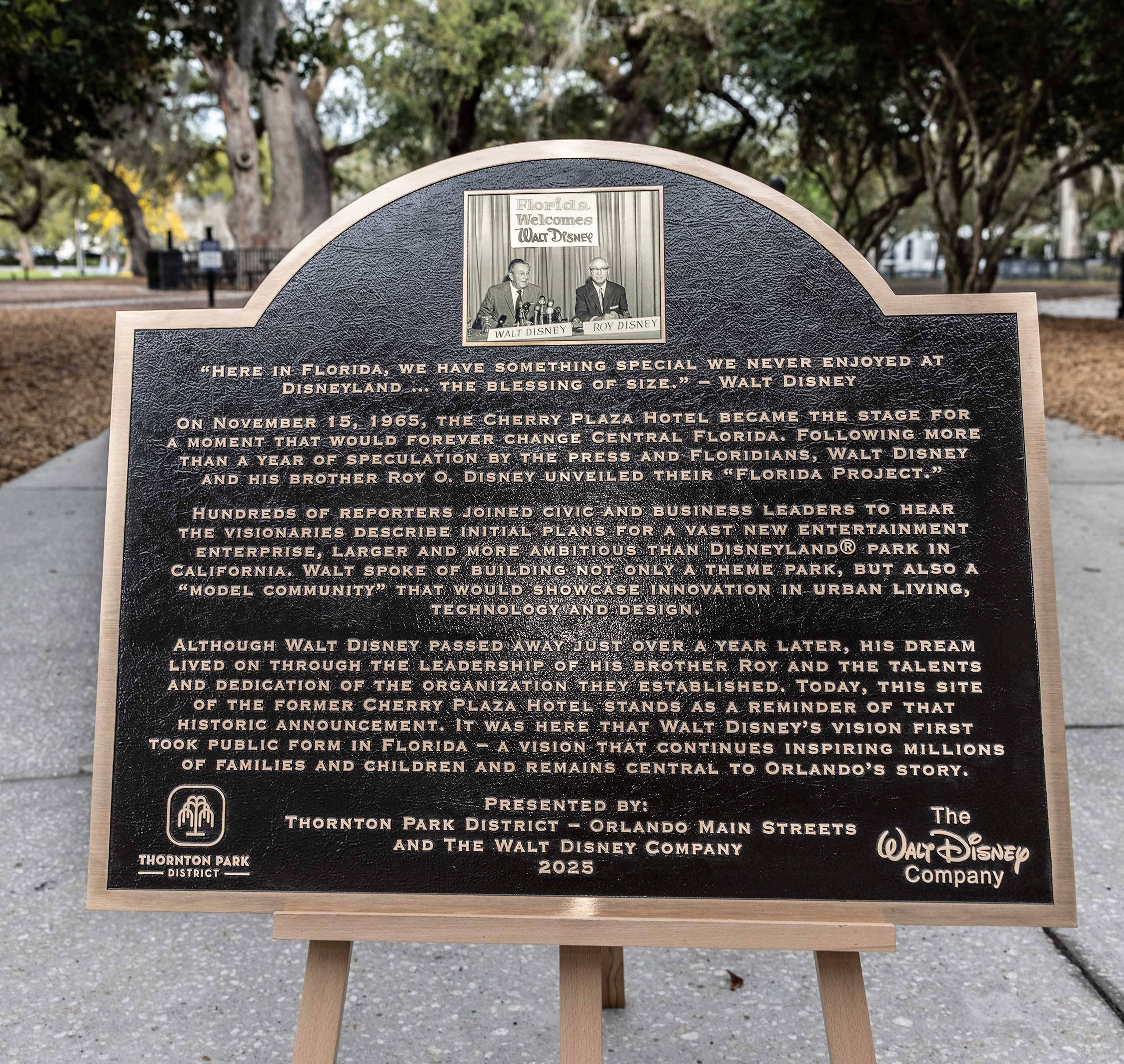 New Commemorative Plaque Unveiled at Florida Project Announcement Site