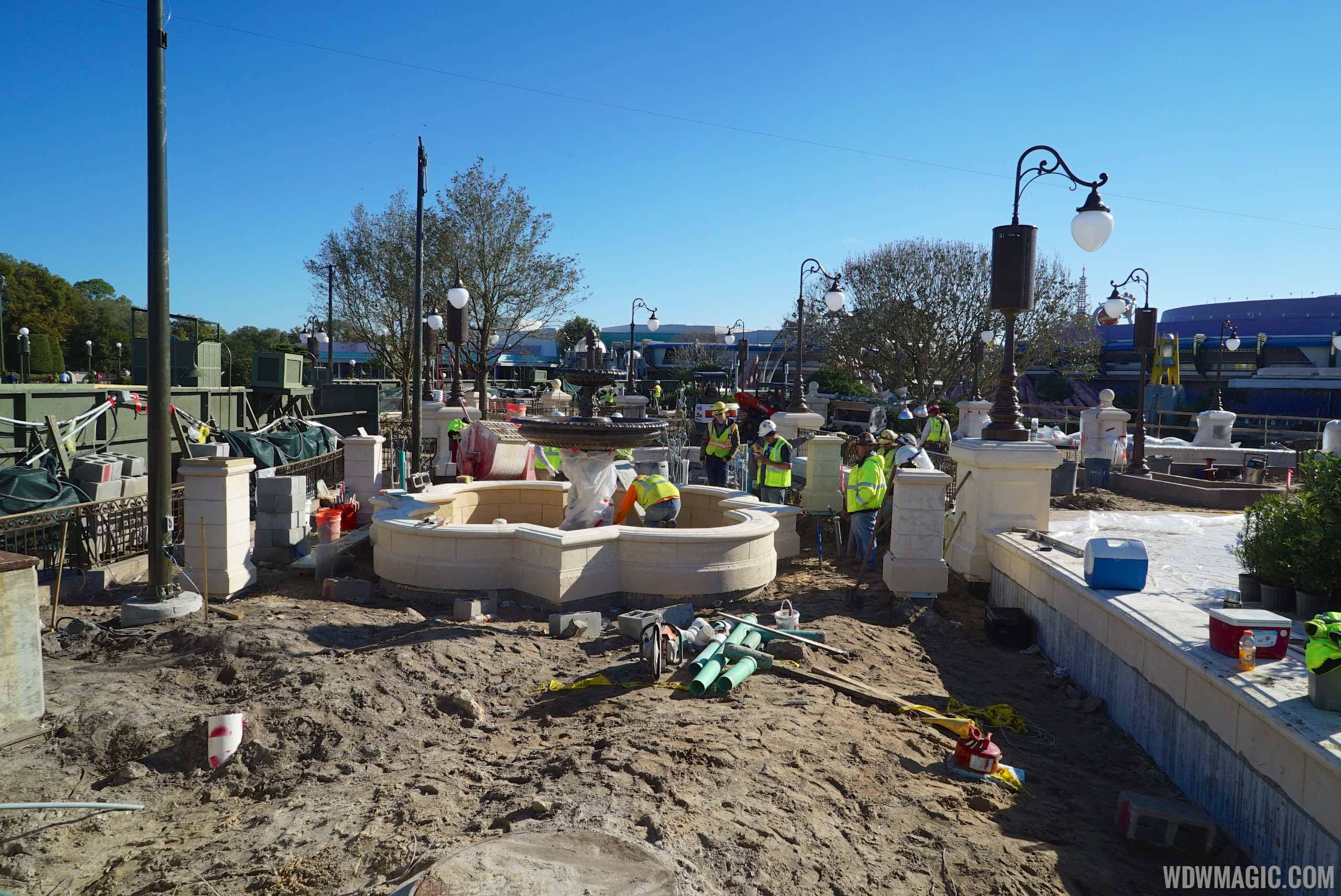 PHOTOS - Some construction walls down around the new Main Street Plaza Gardens at the Magic Kingdom