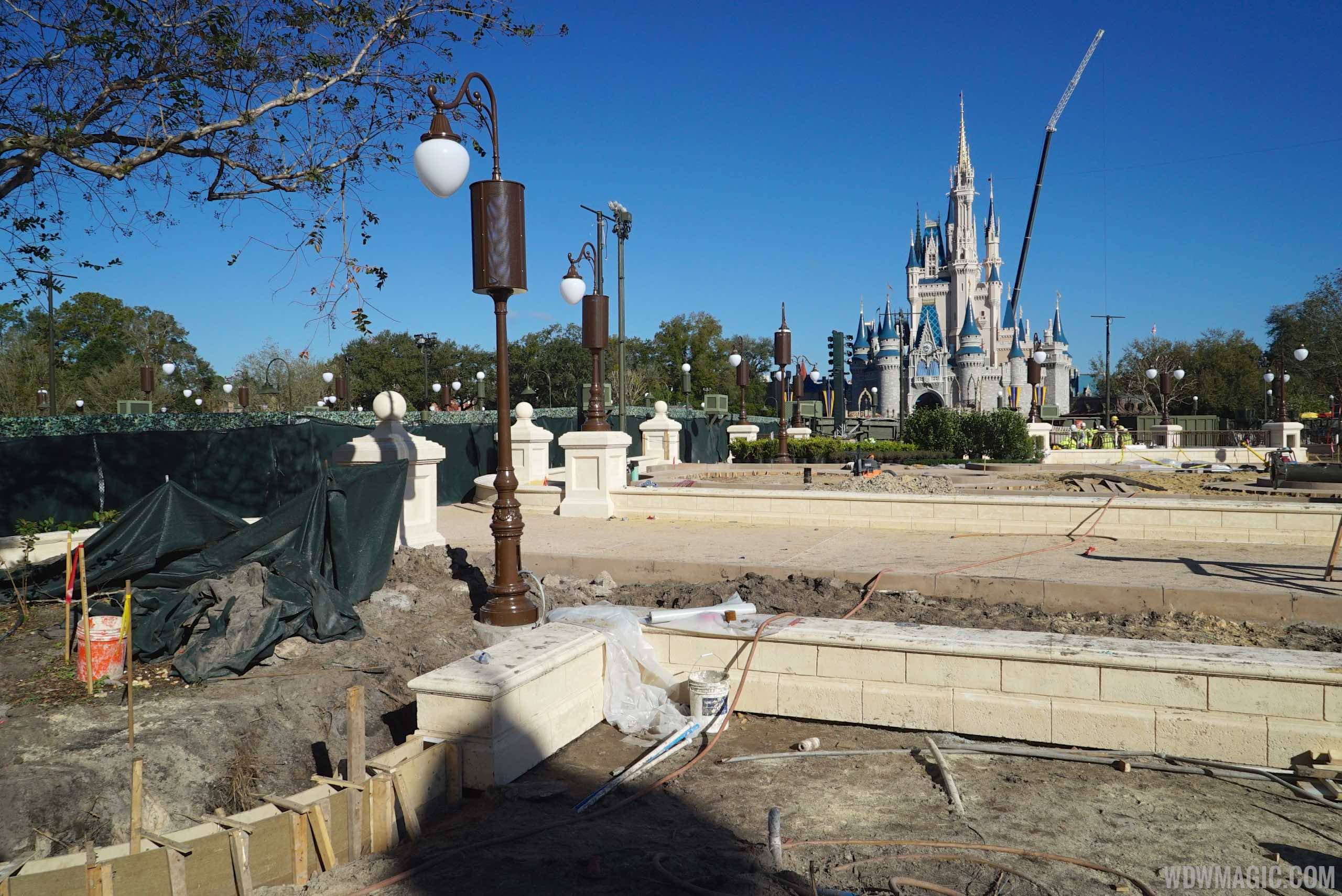 PHOTOS - Some construction walls down around the new Main Street Plaza Gardens at the Magic Kingdom