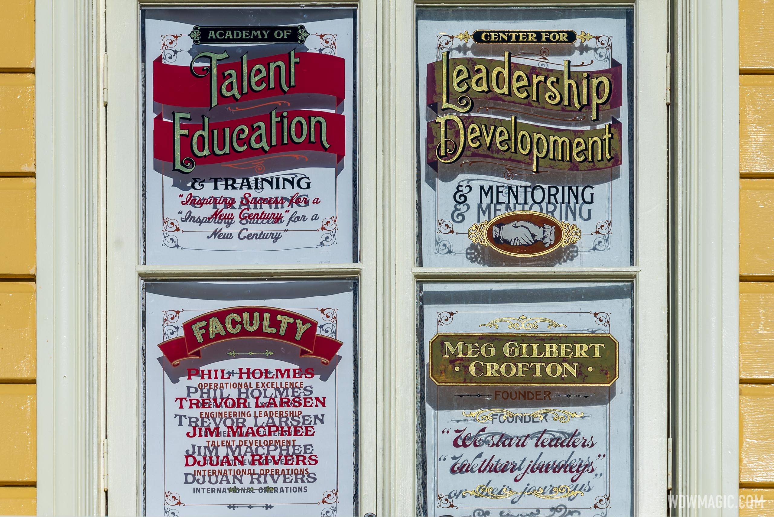 Disney honors four retired leaders with a window on Main Street U.S.A. at Magic Kingdom