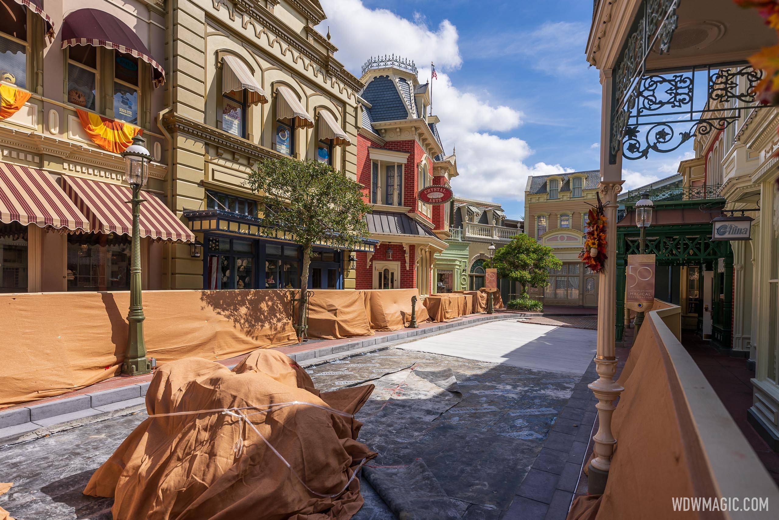 Center Street refurbishment continues at a very slow pace on Main Street U.S.A. at Magic Kingdom