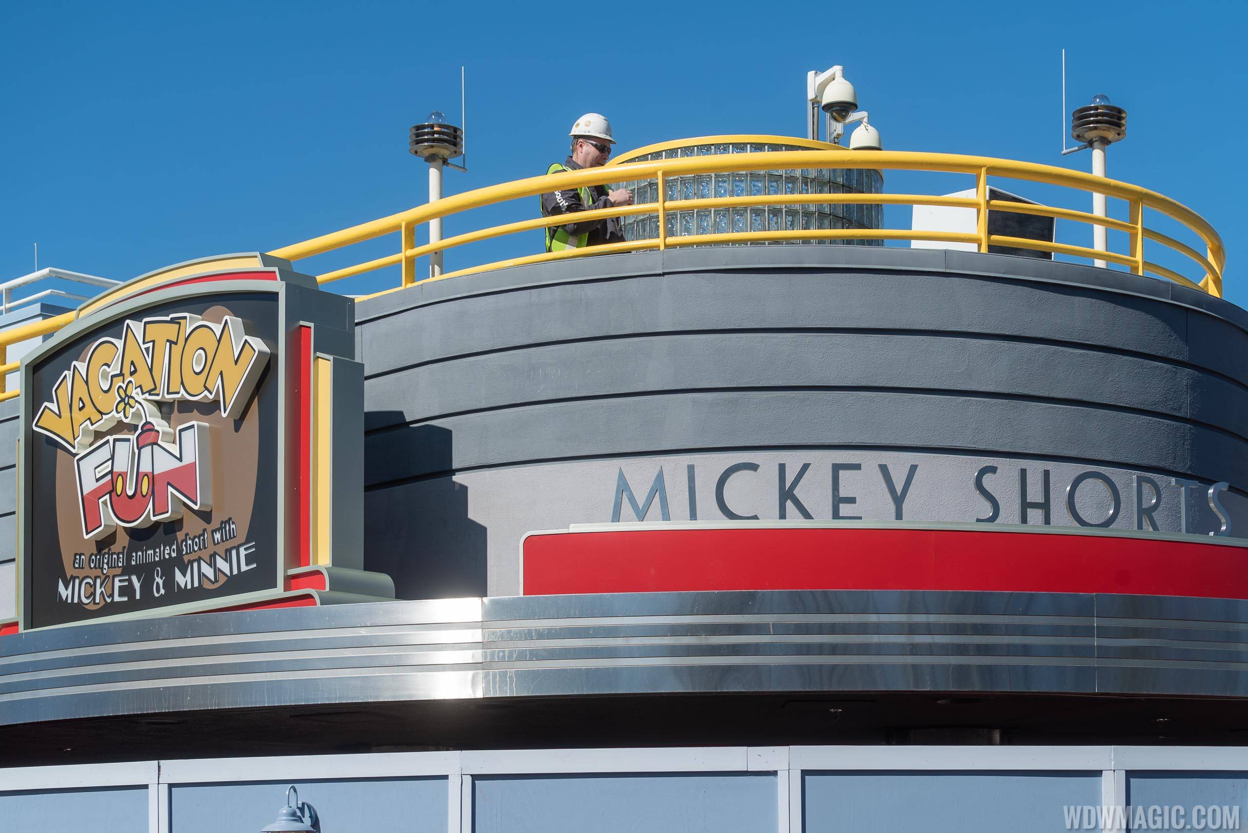 PHOTOS - Finishing touches being applied to the Mickey Shorts Theater ahead of next week's opening
