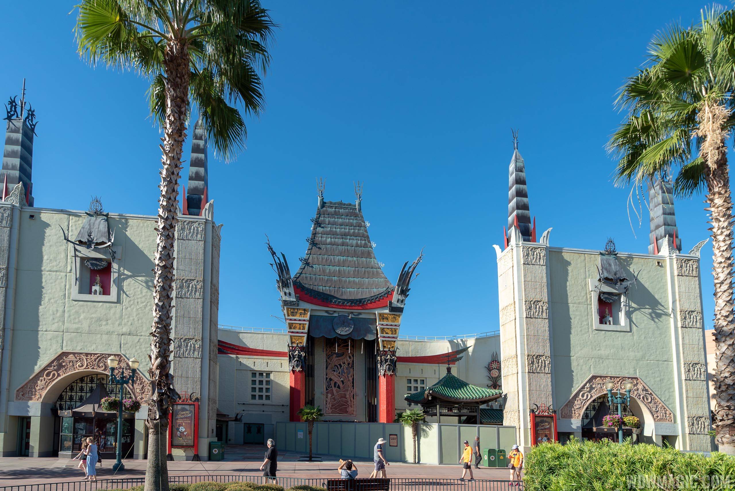 Chinese Theater exterior preparation for Mickey and Minnie's Runaway Railway