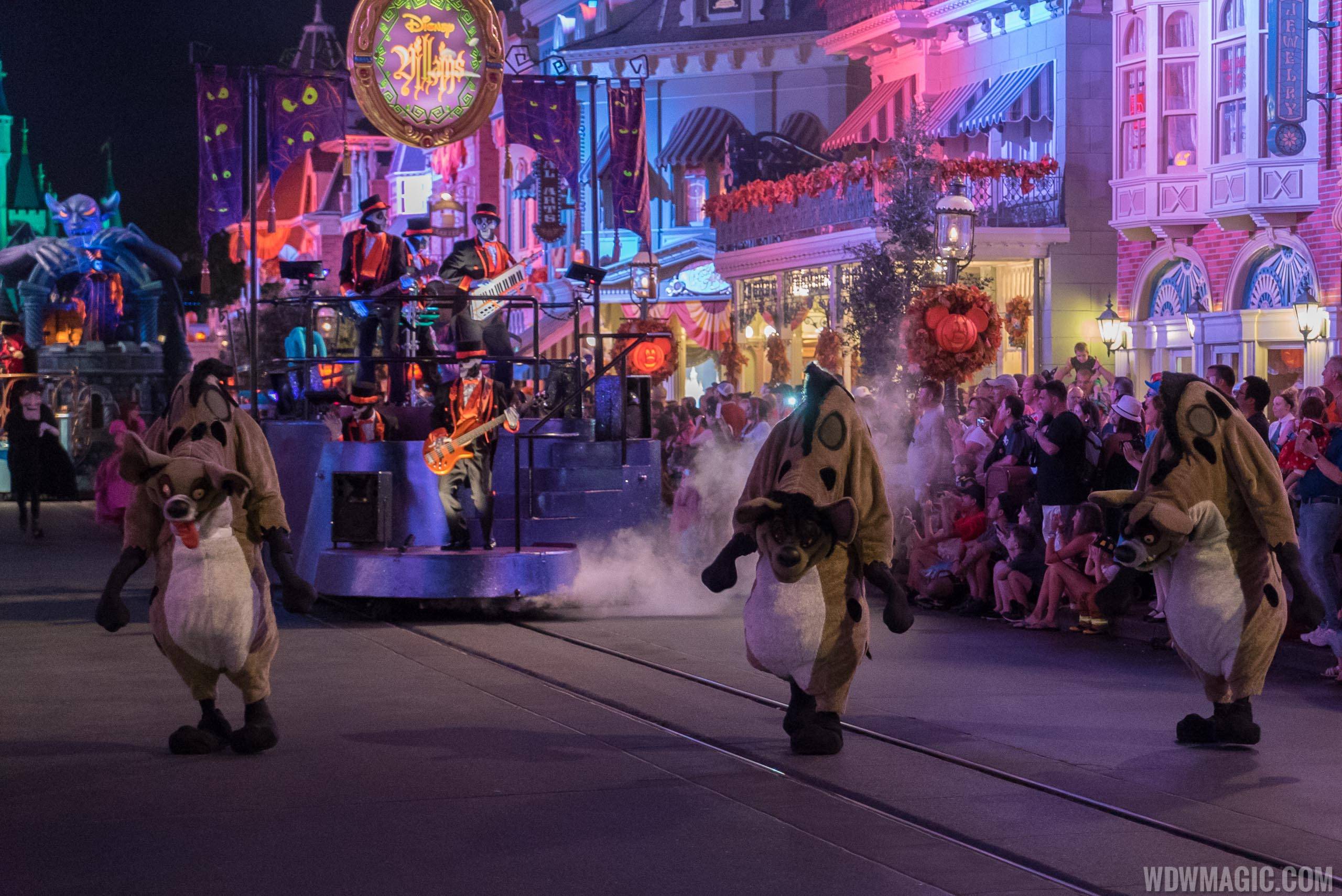Mickey's Boo to You Halloween Parade - Disney Villains led by the Hyena Trio