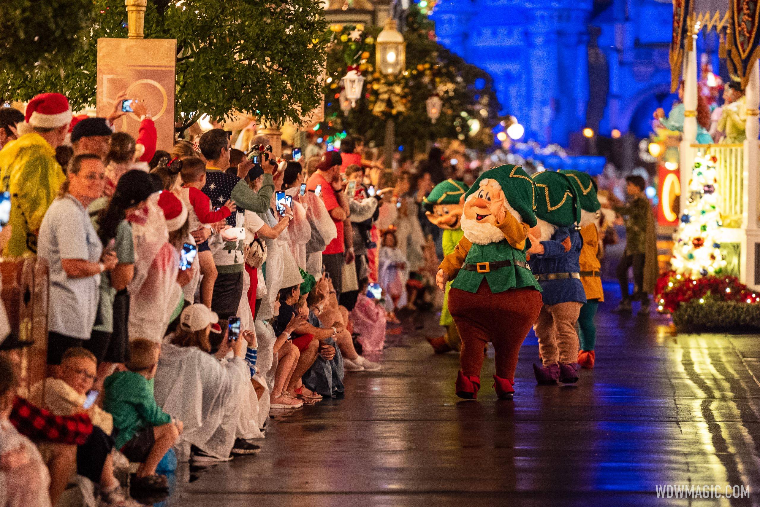 Mickey's Once Upon a Christmastime Parade scheduled during regular hours in mid-November at Magic Kingdom