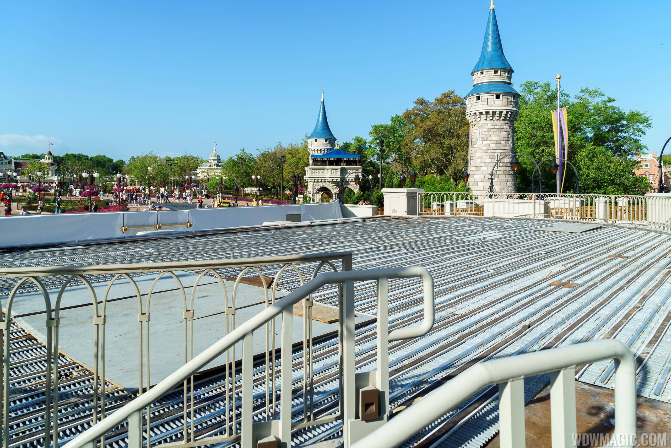 Cinderella Castle stage construction for Mickey's Royal Friendship Faire