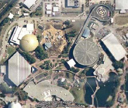 Satellite image of construction area