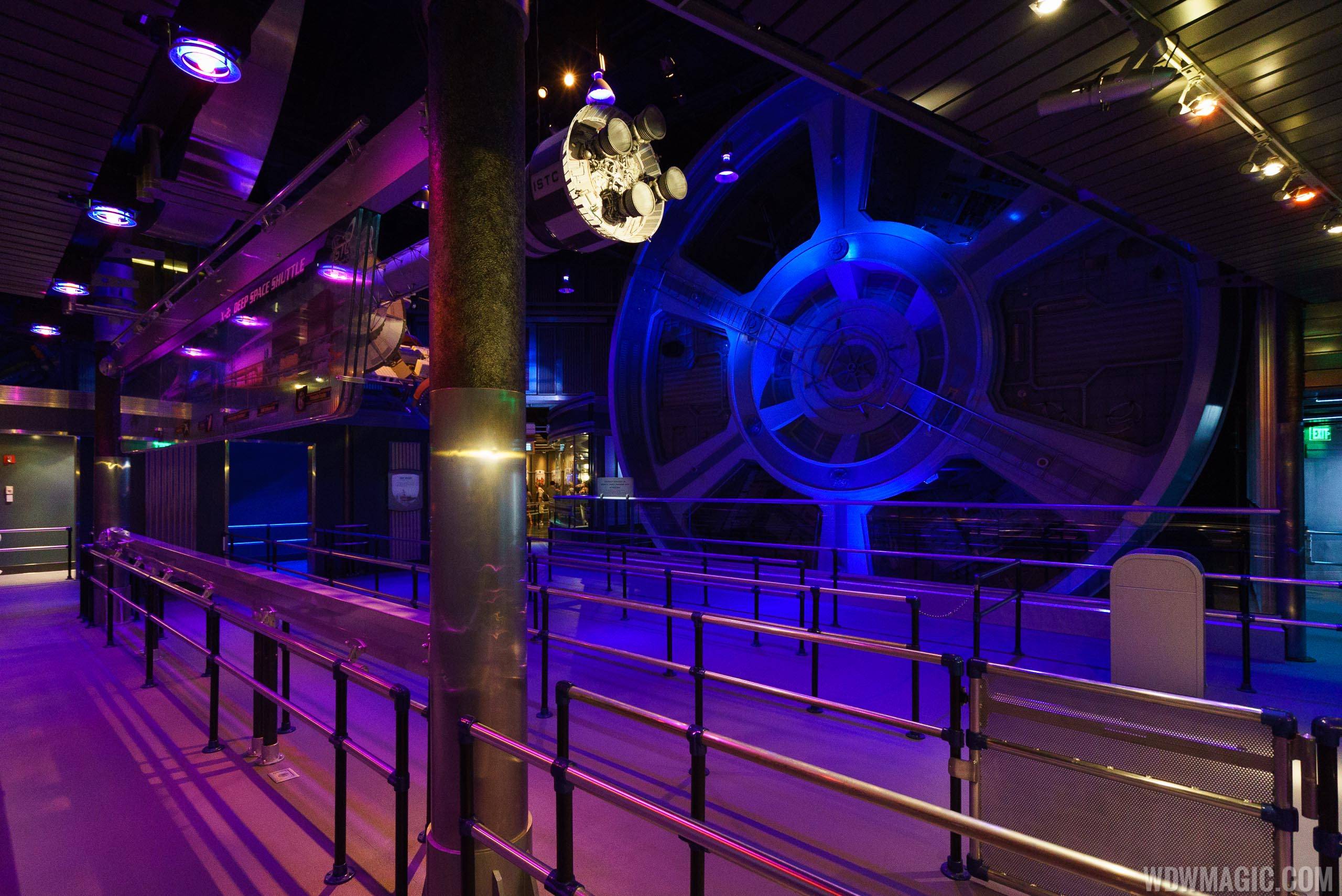 Mission SPACE queue area - the gravity wheel was not repaired and does not rotate
