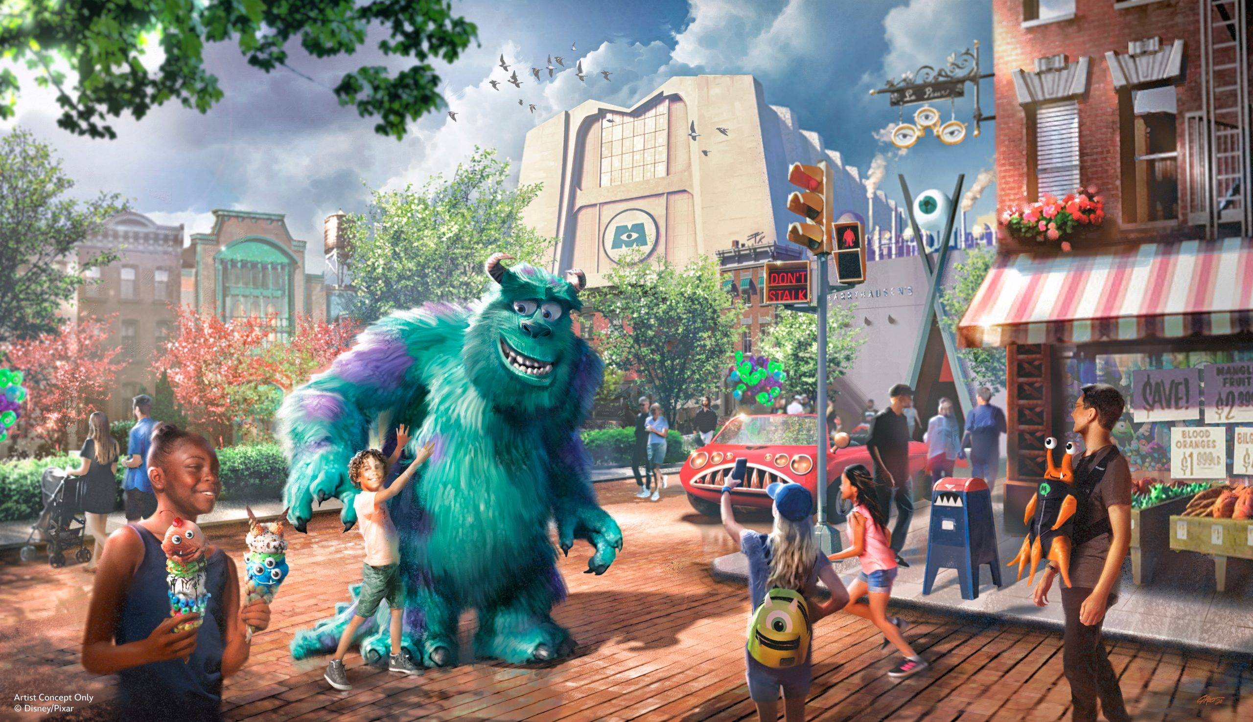 Monsters Inc Land in Muppets Courtyard Concept Art