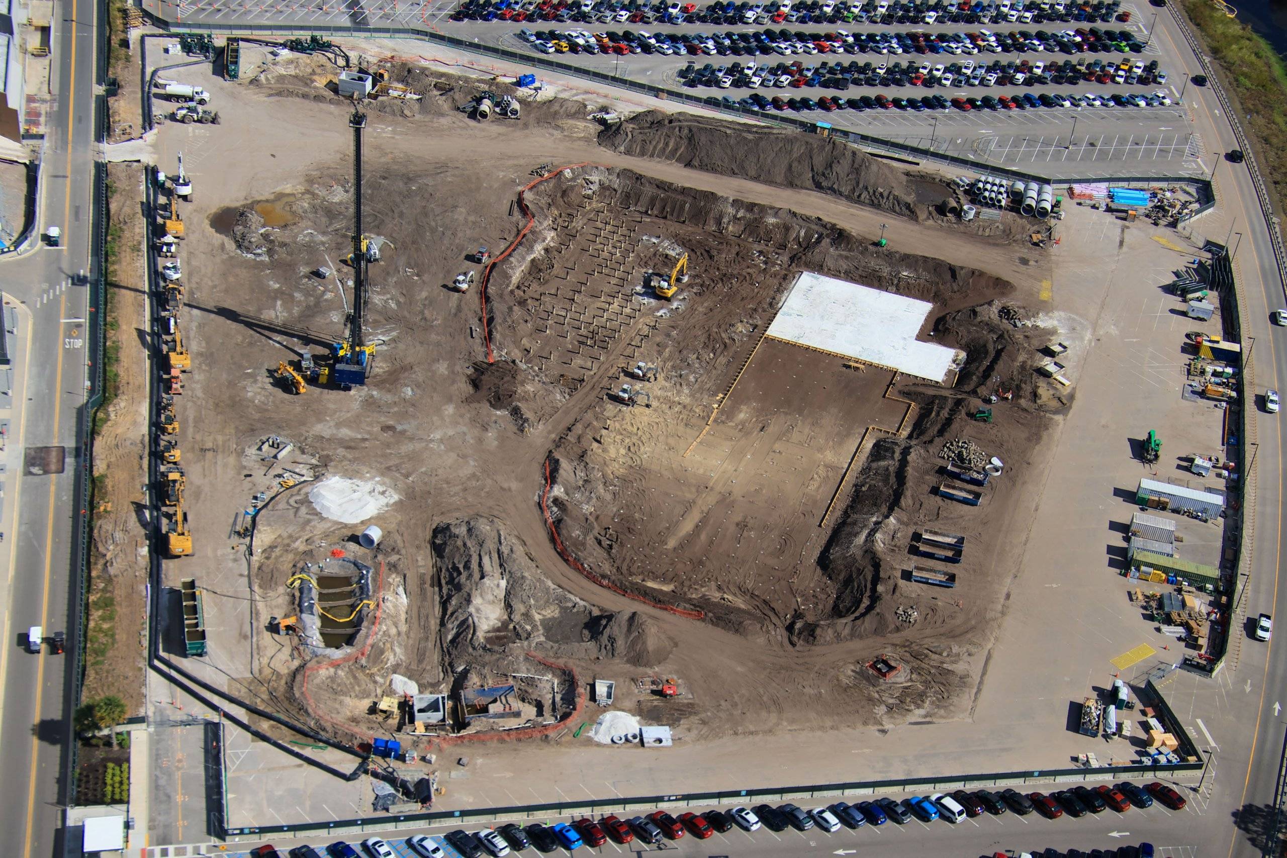New Aerial Photos Show Foundation Progress on Monsters Inc. Coaster at Disney's Hollywood Studios