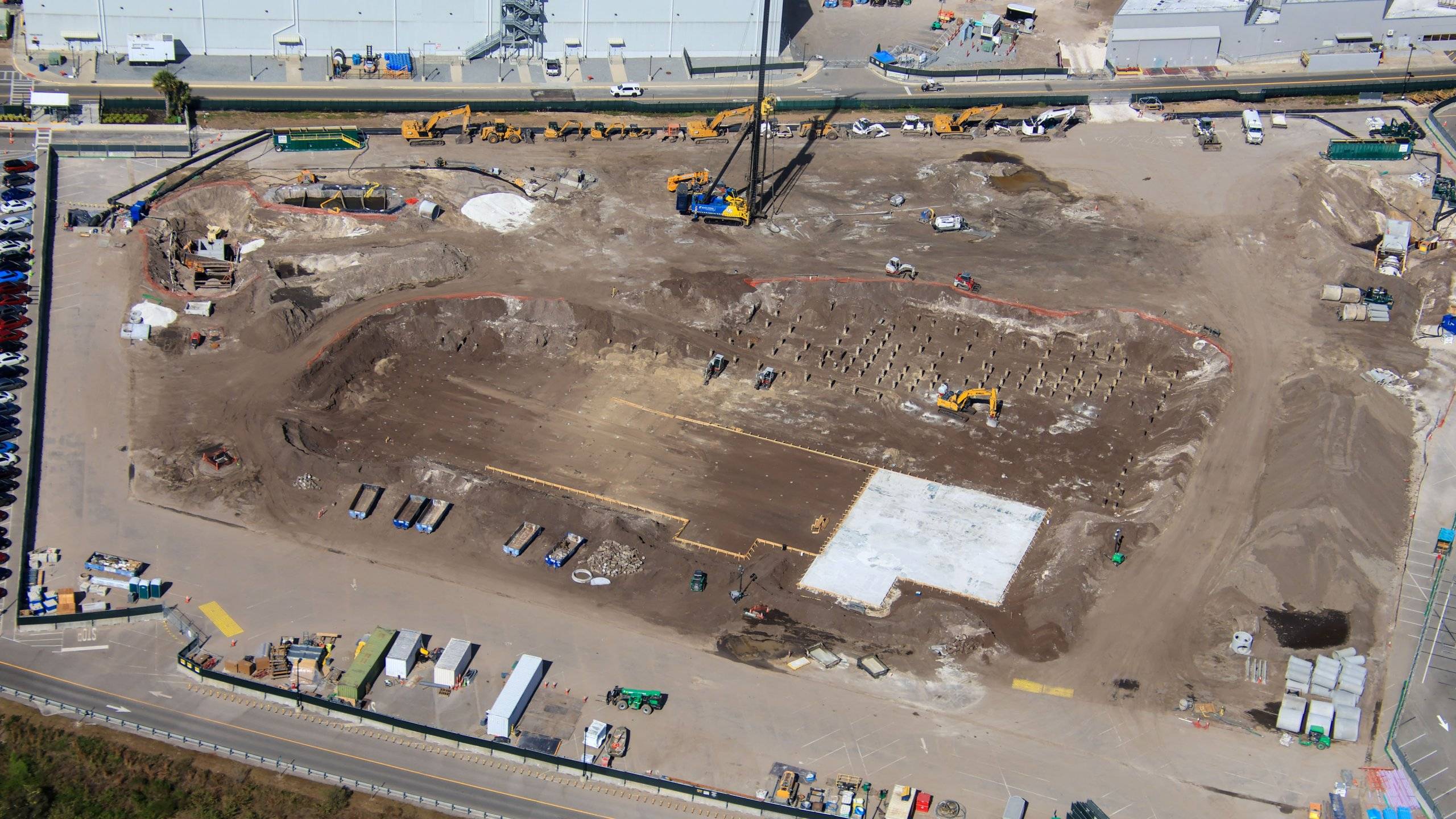 New Aerial Photos Show Foundation Progress on Monsters Inc. Coaster at Disney's Hollywood Studios