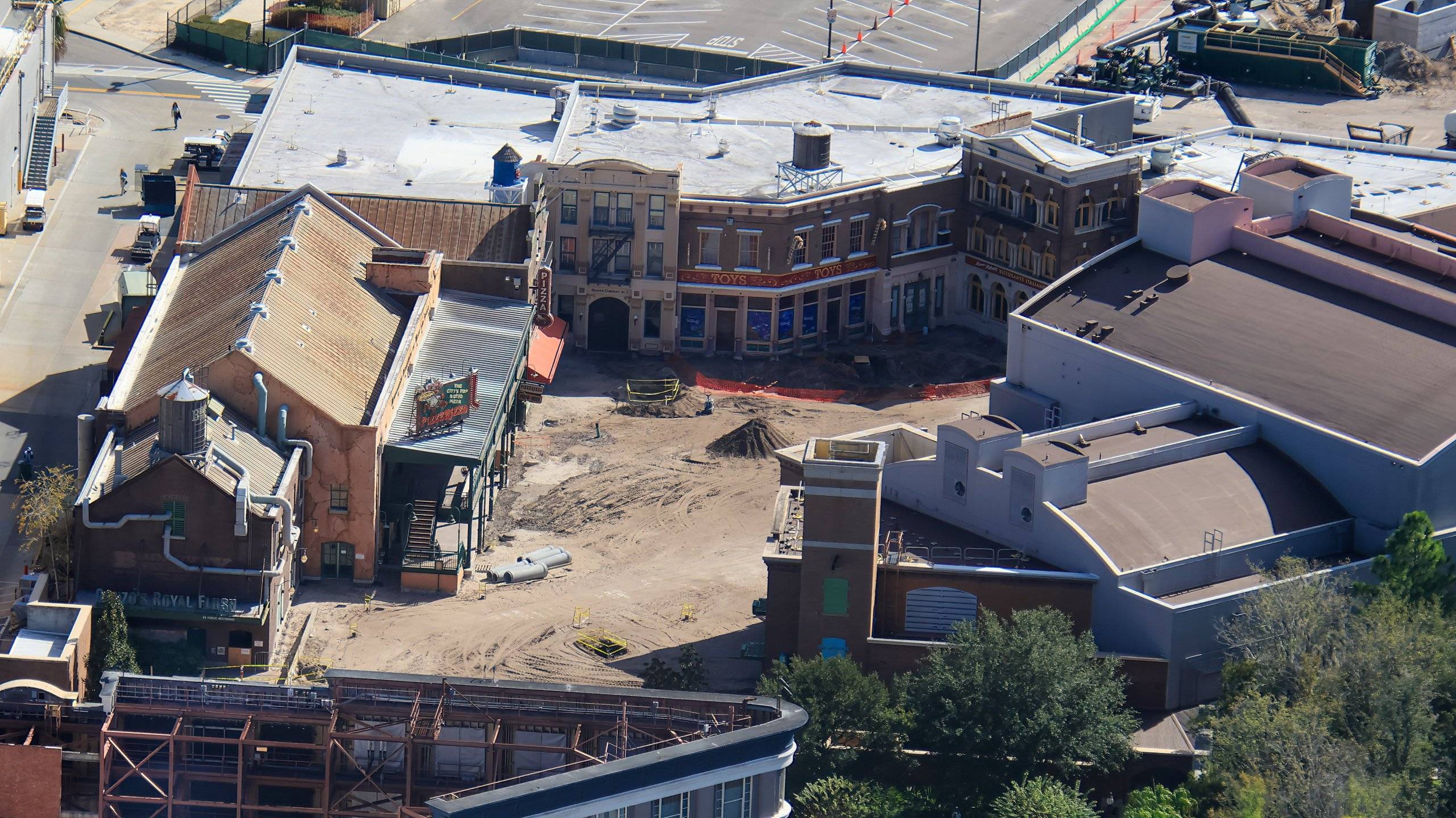 New Aerial Photos Show Foundation Progress on Monsters Inc. Coaster at Disney's Hollywood Studios