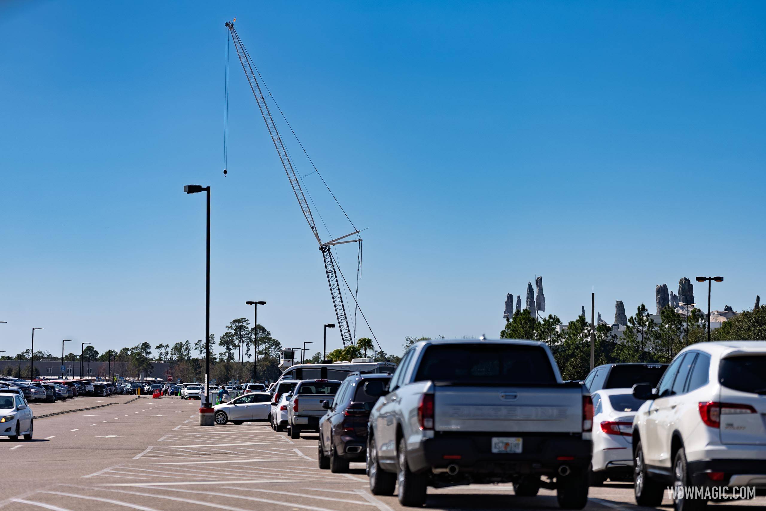 Heavy-Lift Crane Arrives for Monstropolis Coaster Construction