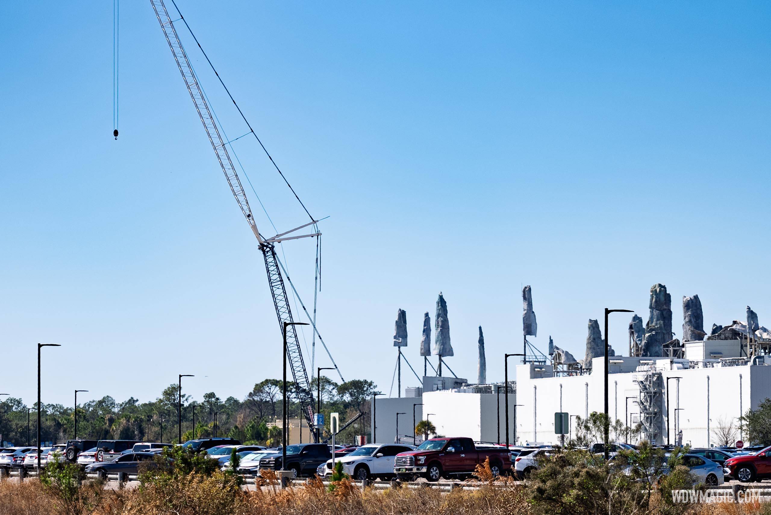 Heavy-Lift Crane Arrives for Monstropolis Coaster Construction
