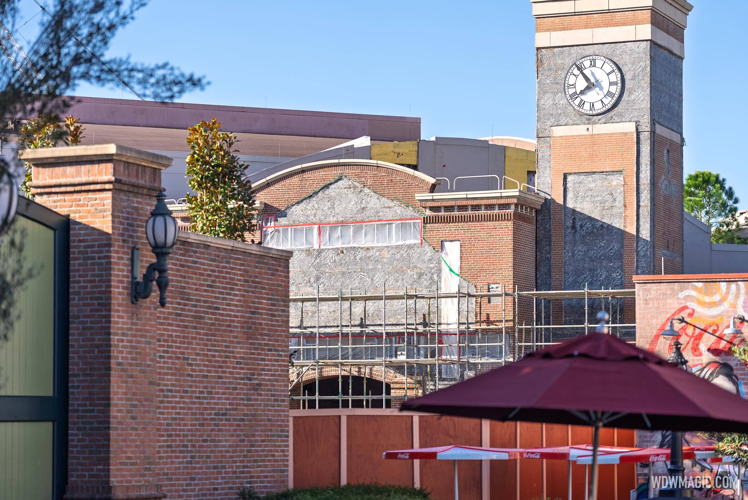 Scaffolding Rises on Former MuppetVision Theater for Glob Theater Conversion
