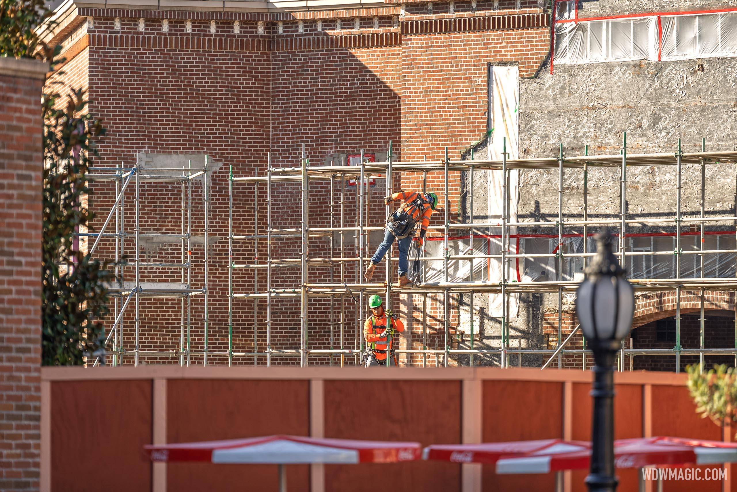 Scaffolding Rises on Former MuppetVision Theater for Glob Theater Conversion