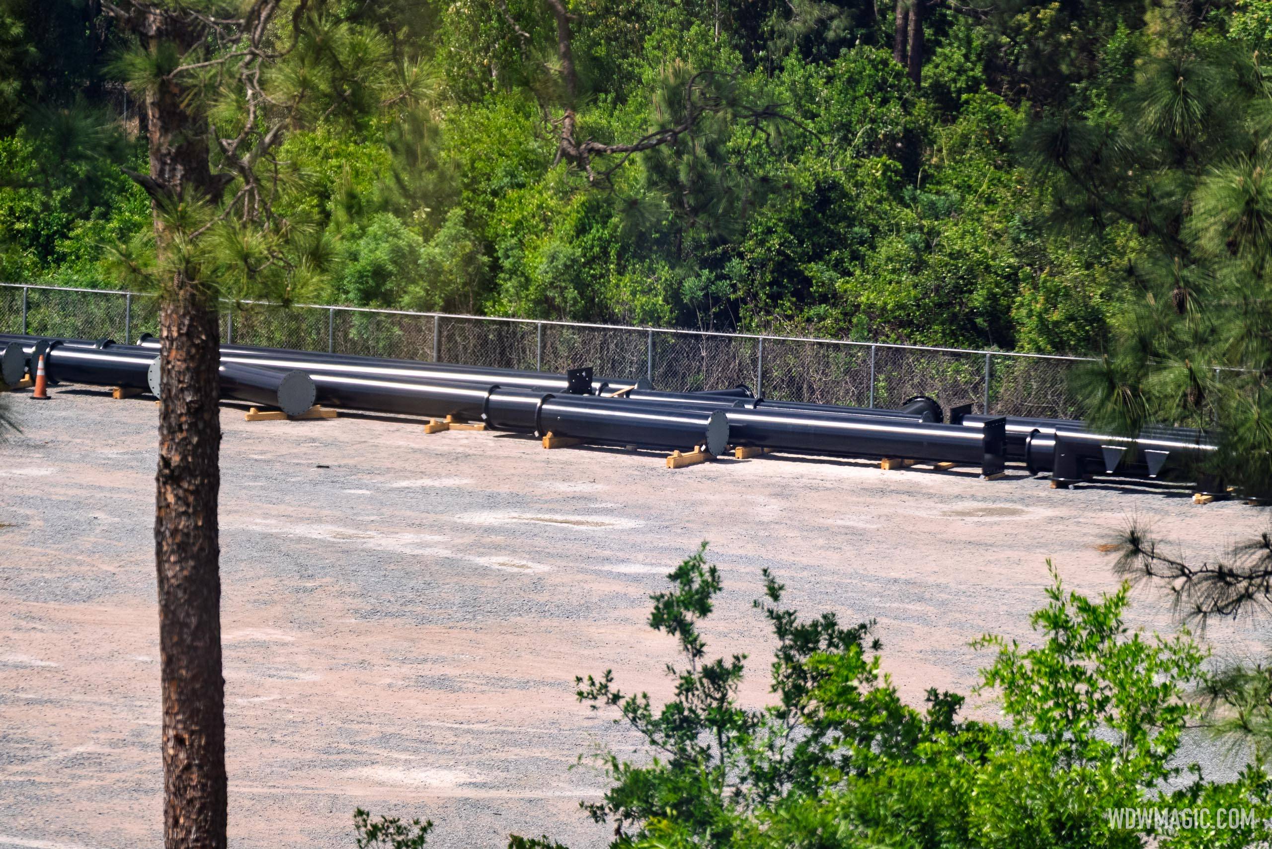 Track Support Columns Arrive at Monsters Inc Flying Door Coaster