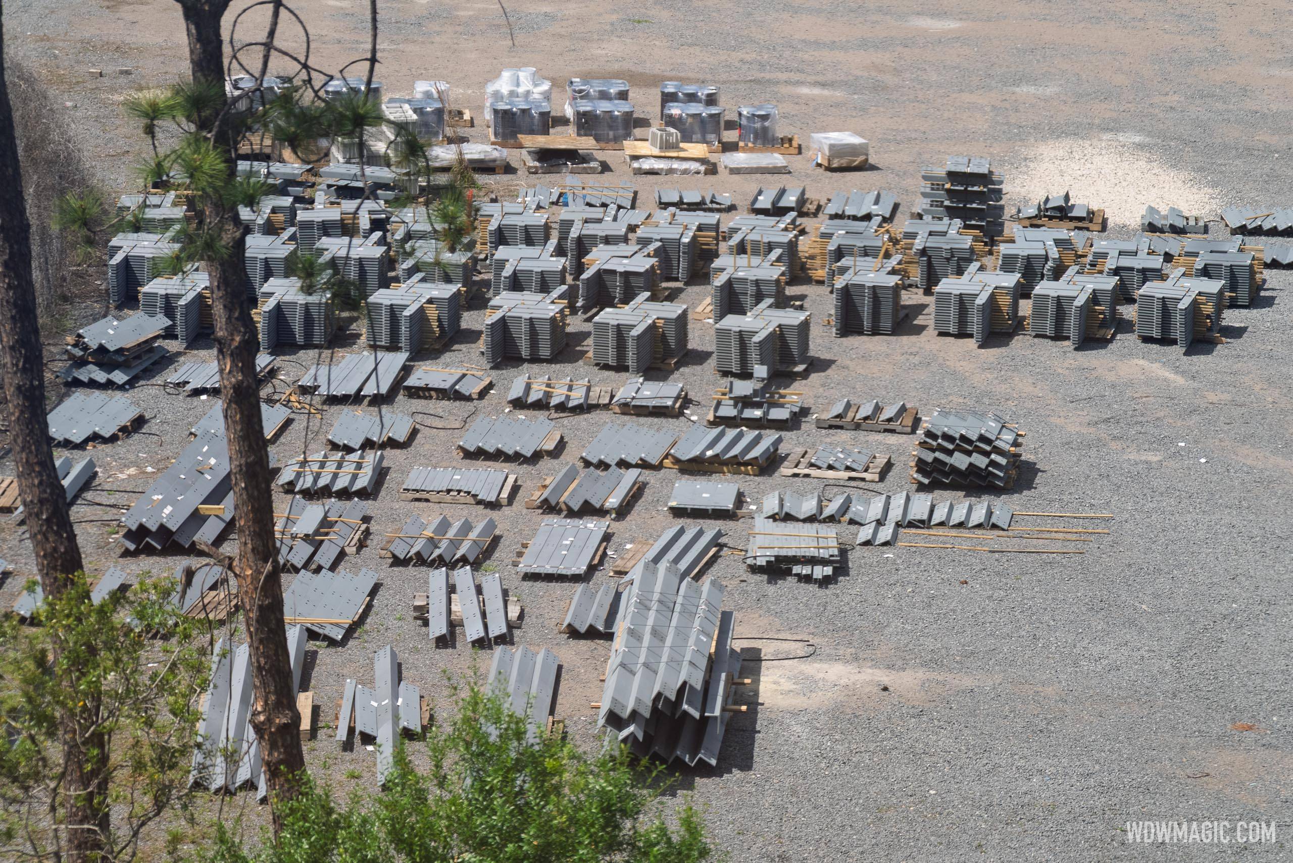 Track Support Columns Arrive at Monsters Inc Flying Door Coaster