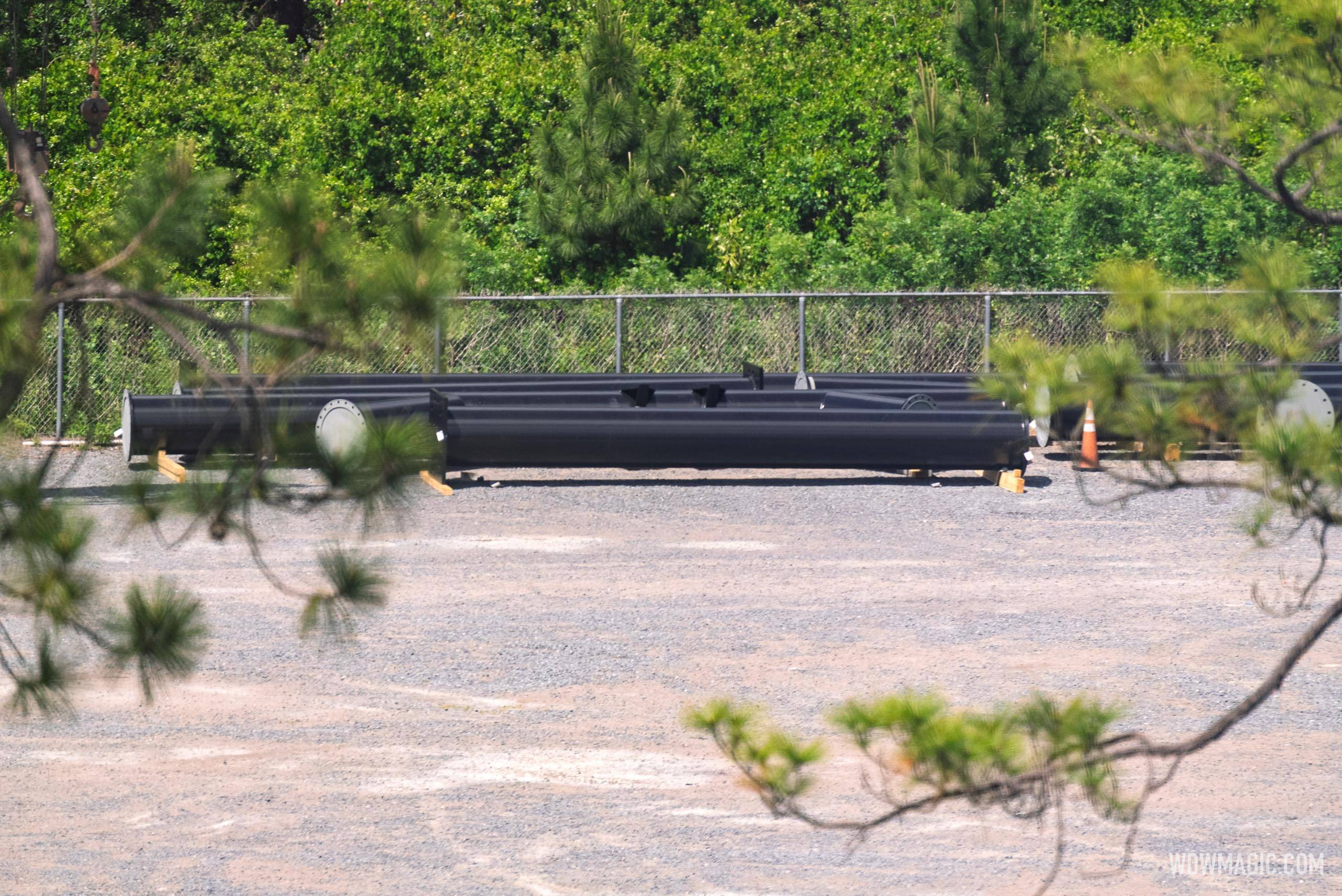 Track Support Columns Arrive at Monsters Inc Flying Door Coaster