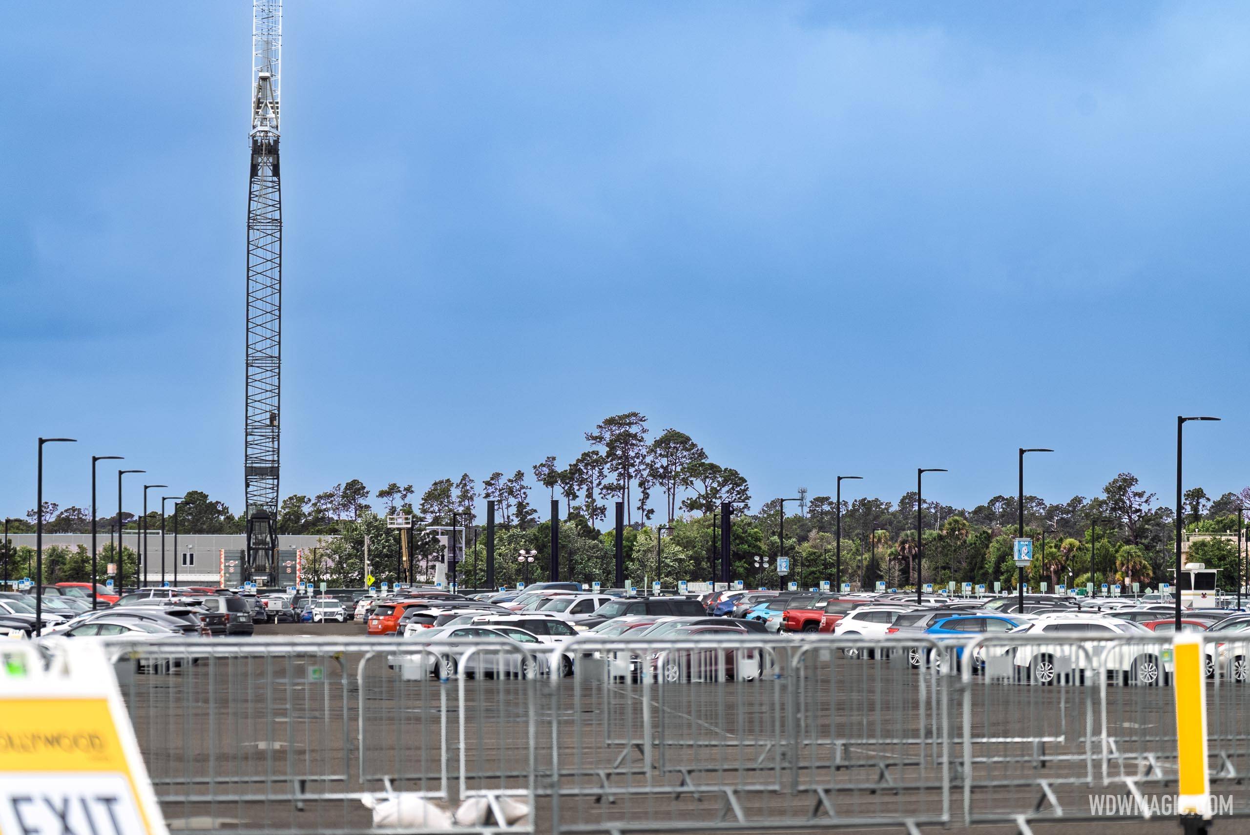 Vertical Construction Begins: Monsters Inc Coaster Track Supports Installed